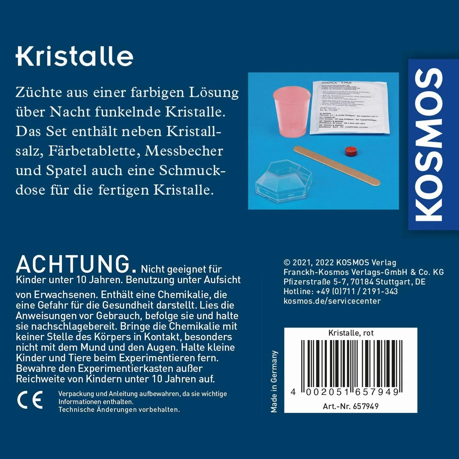 Rote Kristalle selbst züchten: Experimentierkasten