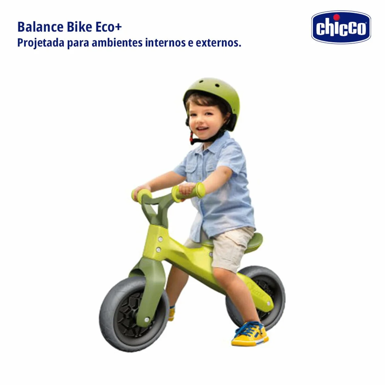 Chicco Balance Bike Eco+, rower dla dzieci od 18 miesięcy do 3 lat, do 25 kg, rower bez pedałów do równowagi, ergonomicznej kierownicy i siodełka, koła przeciw przebiciu, 80% z tworzywa sztucznego z