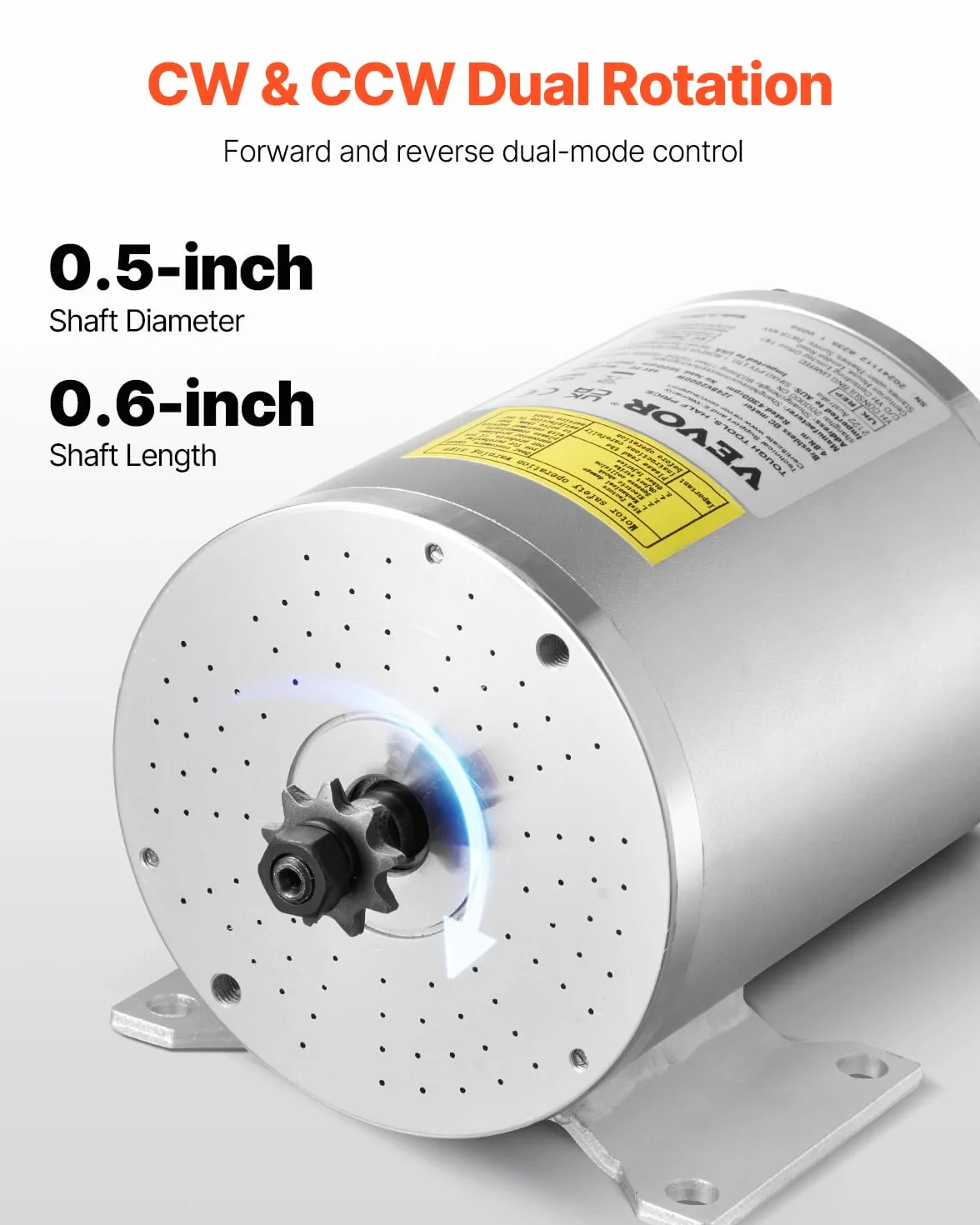 VEVOR Bezszczotkowy silnik elektryczny 2000W 48V 4300 RPM z regulatorem prędkości do gokartów