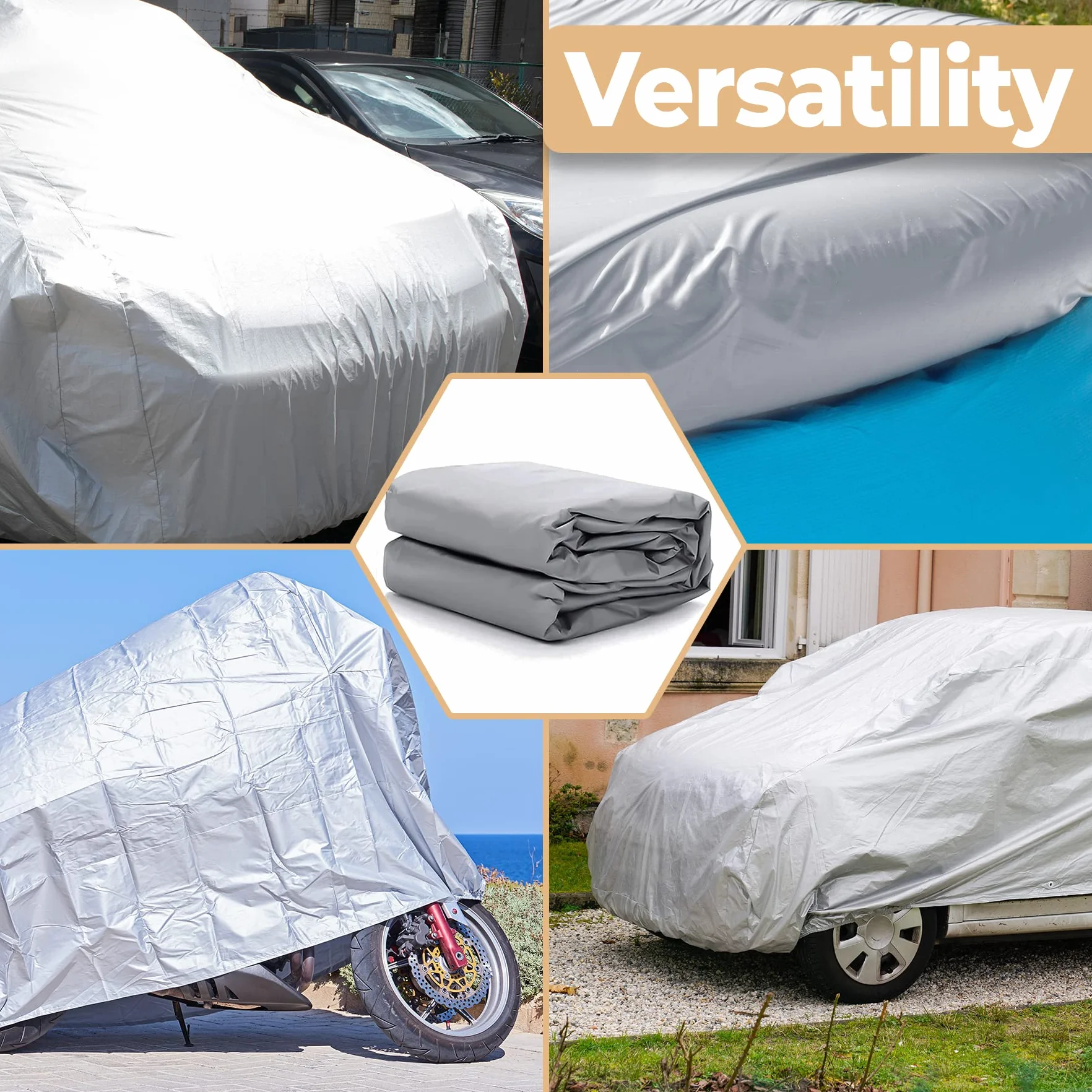 Retoo Plandeka samochodowa PEVA 480x175x120 cm wodoszczelna wiatroszczelna na auto 4,5-4,75m