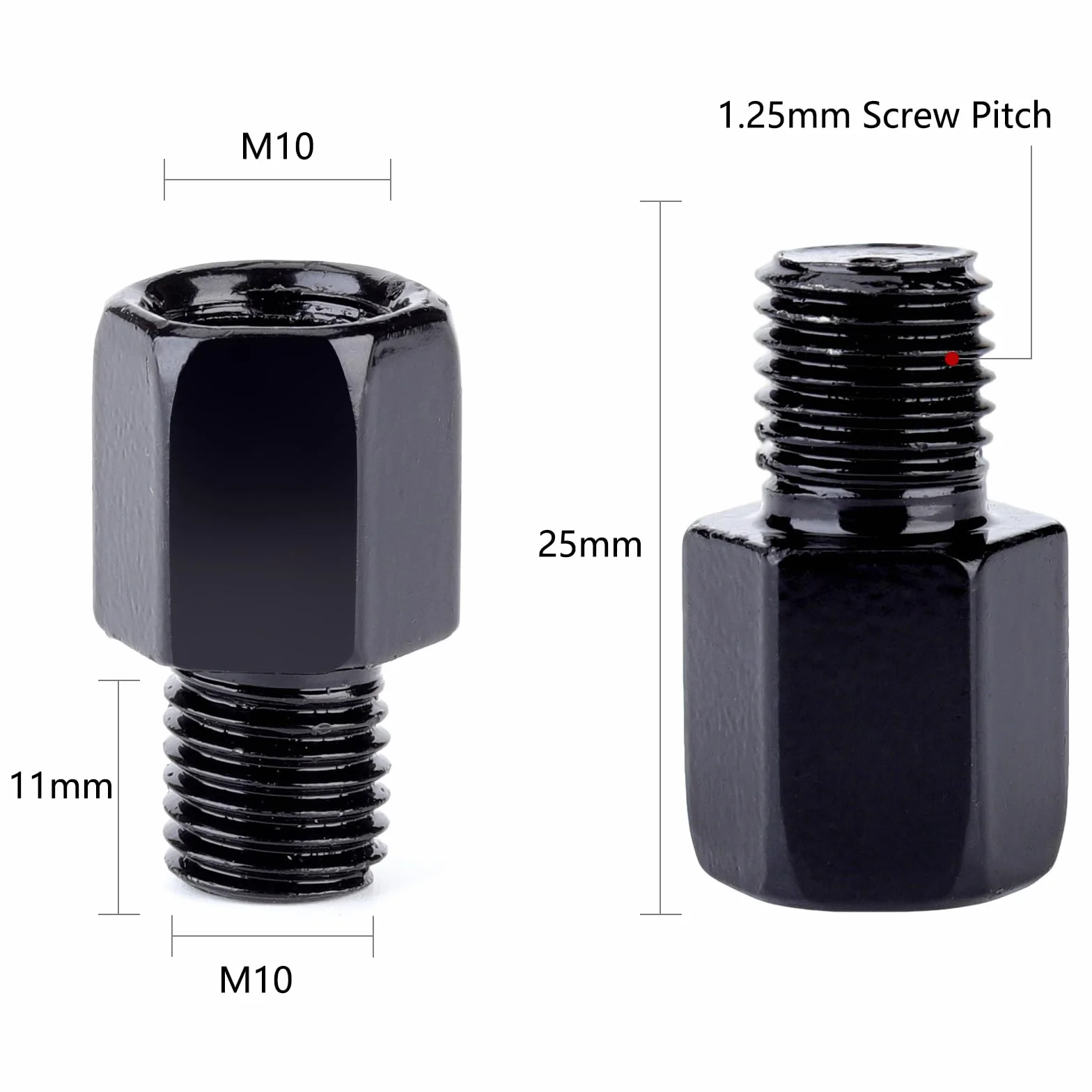 Adapter lusterek motocyklowych M10 gwint prawy na lewy 2 sztuki