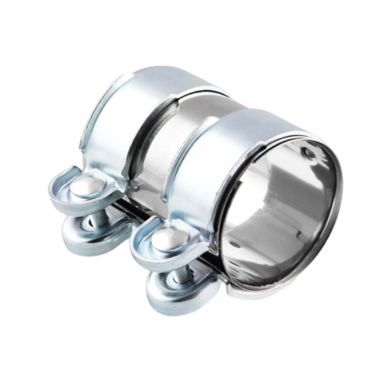 Obejma do rury wydechowej 50 mm, stal nierdzewna, łącznik rurowy, zacisk podwójny, Ø 51 mm, dł. 95 mm