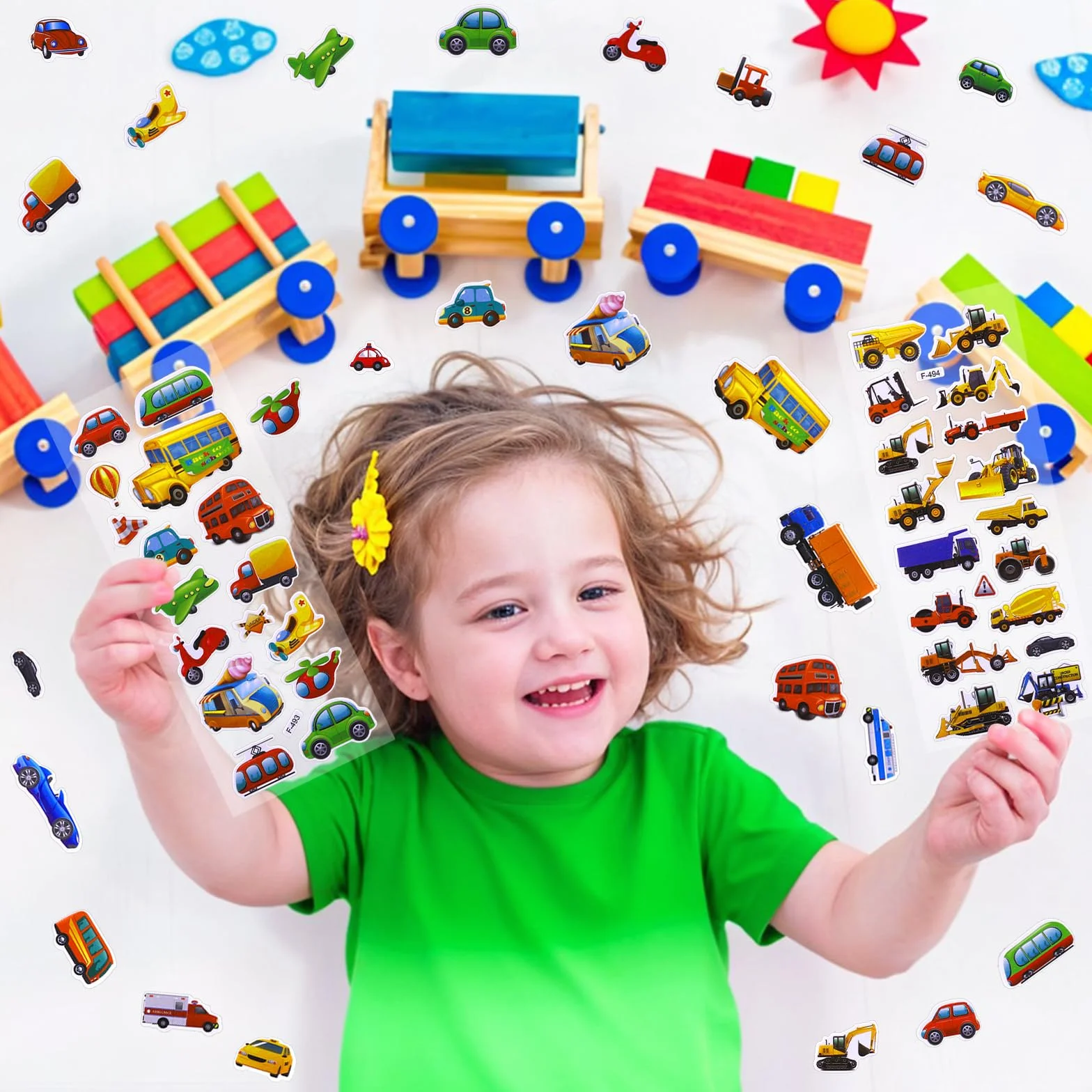 12 arkuszy naklejek samochodowych dla dzieci, koparka, 3D, naklejki samochodowe dla dzieci, "zrób to sam", do rzemiosła, scrapbookingu, prezentu, naklejki nagrody