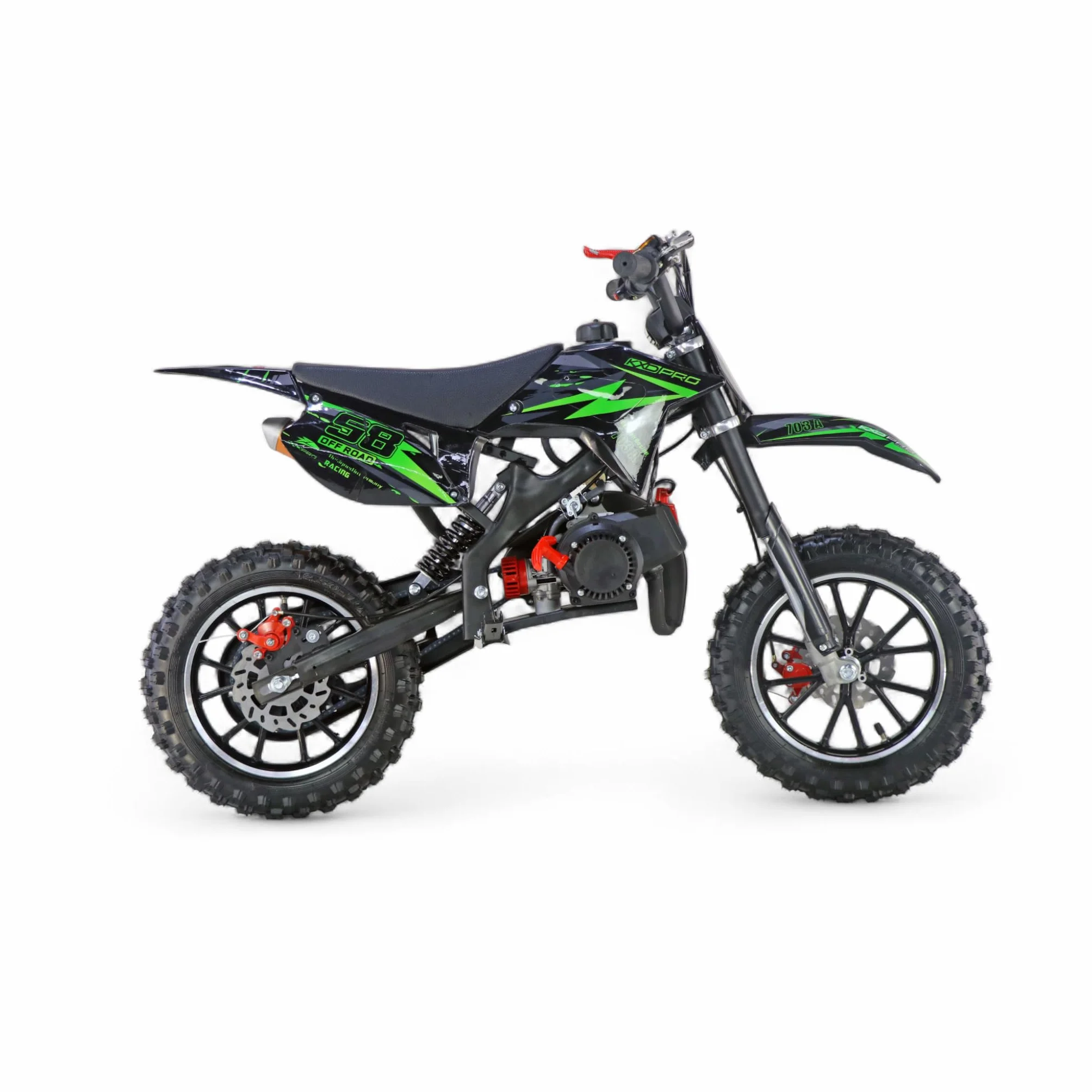 KXD 703 2Takt - 4Takt 49ccm Dirt Bike Dirtbike CrossBike Enduro DirtBike kieszenniczka 49cc Pitbike PocketBike Motocross Motocykl Motorbike Sport Motorowy Kieszeń (Zielony, KXD 703A 2Takt)
