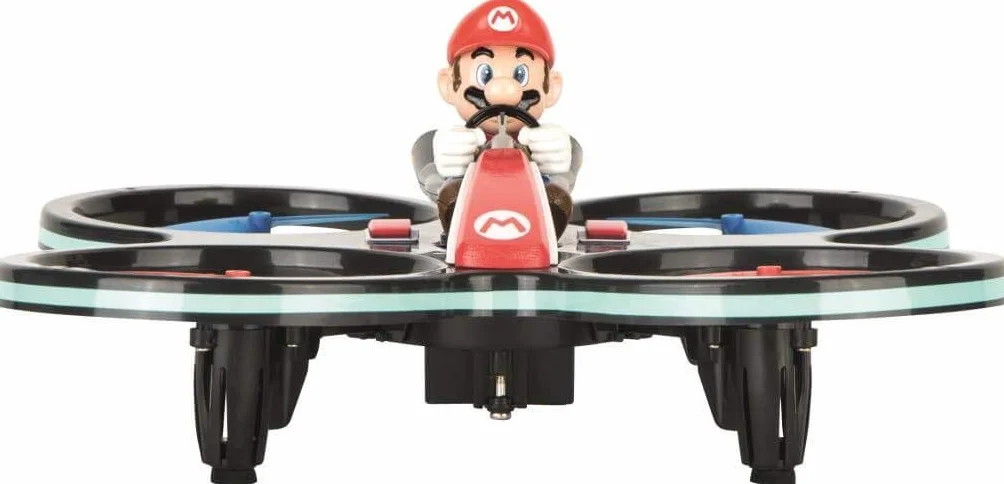 Carrera 370503024 RC Mini Mario-Copter, czerwony/czarny │ zdalnie sterowany helikopter elektryczny do użytku wewnątrz i na zewnątrz, z zapasowymi łopatkami wirnika i pilotem zdalnego sterowania,