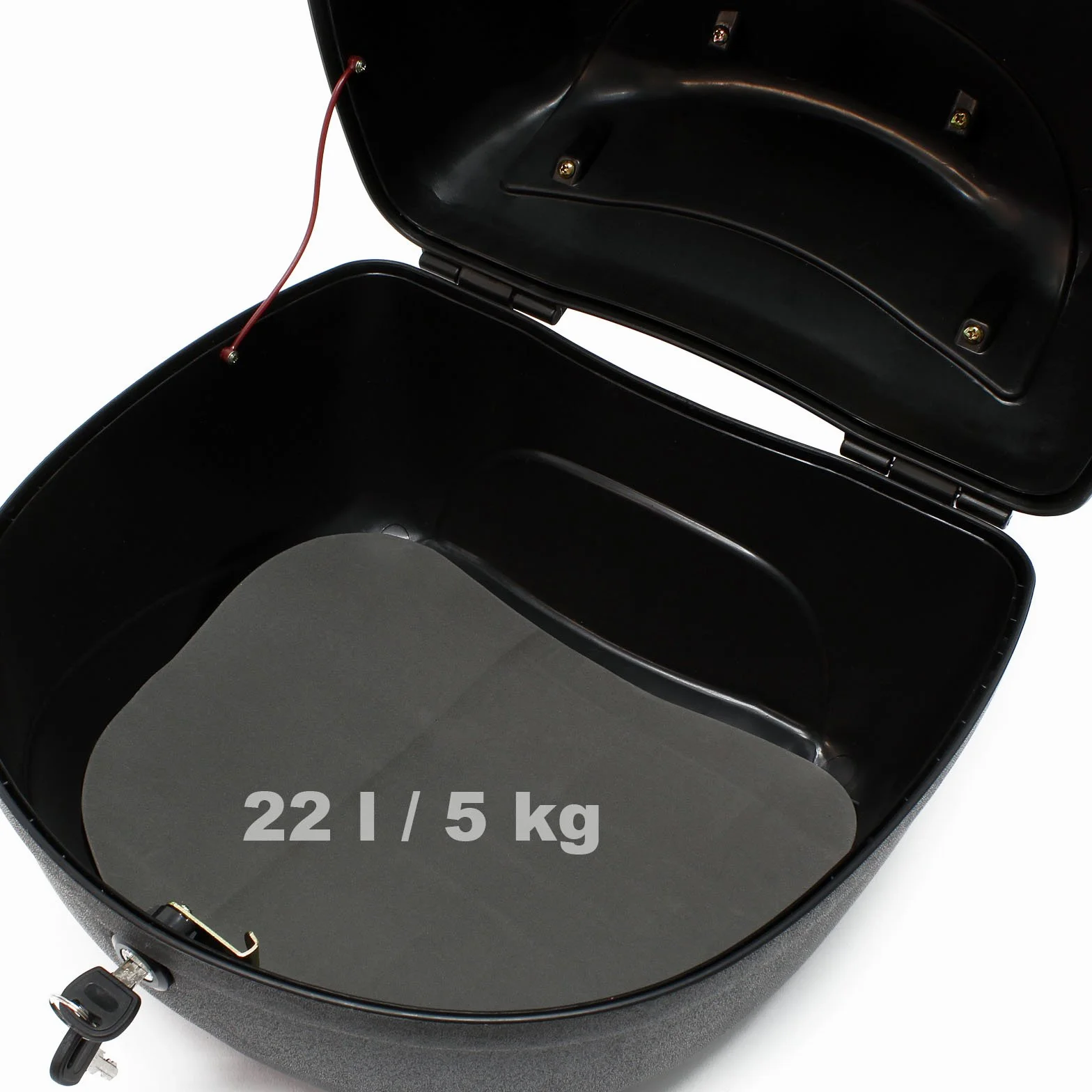 Top Case 22 l, czarna walizka na skuter, motocykl lub quad, walizka motocyklowa na kask