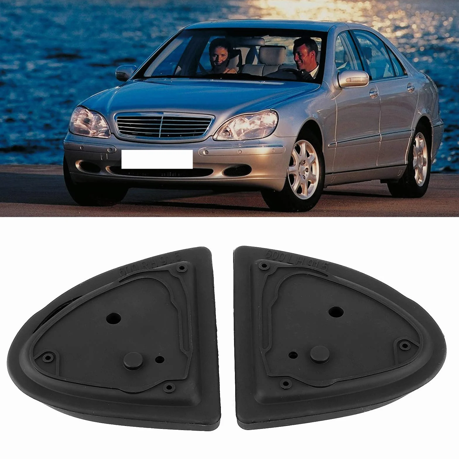 Uszczelka lusterka, para uszczelek podstawy lusterka drzwiowego lewa i prawa 2208110198 dla Mercedes-Benz W220 S320 S350 S430 99-06