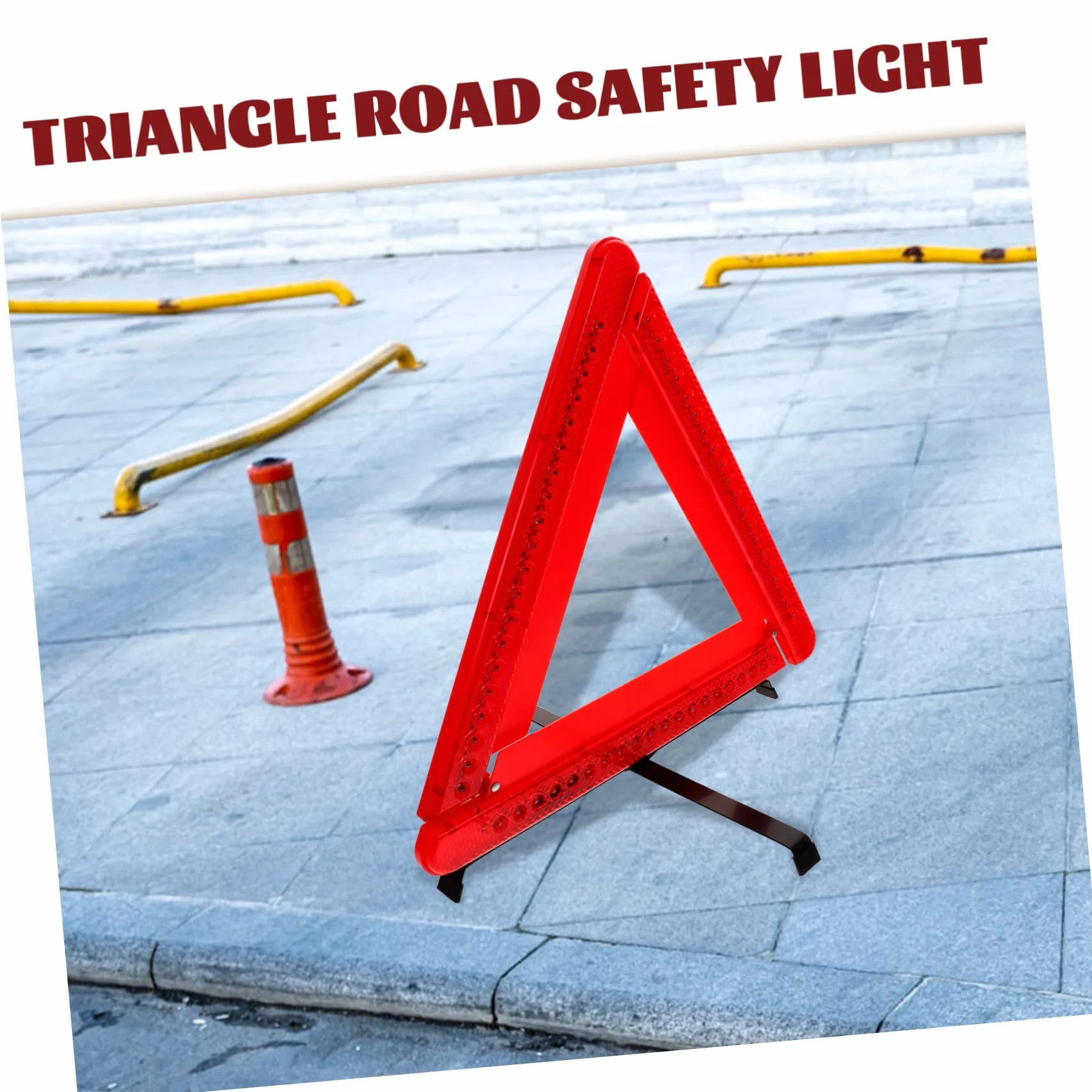 Triangular Emergency Warning Triangle Light with Reflective Material Foldable Roadside Lighting Device