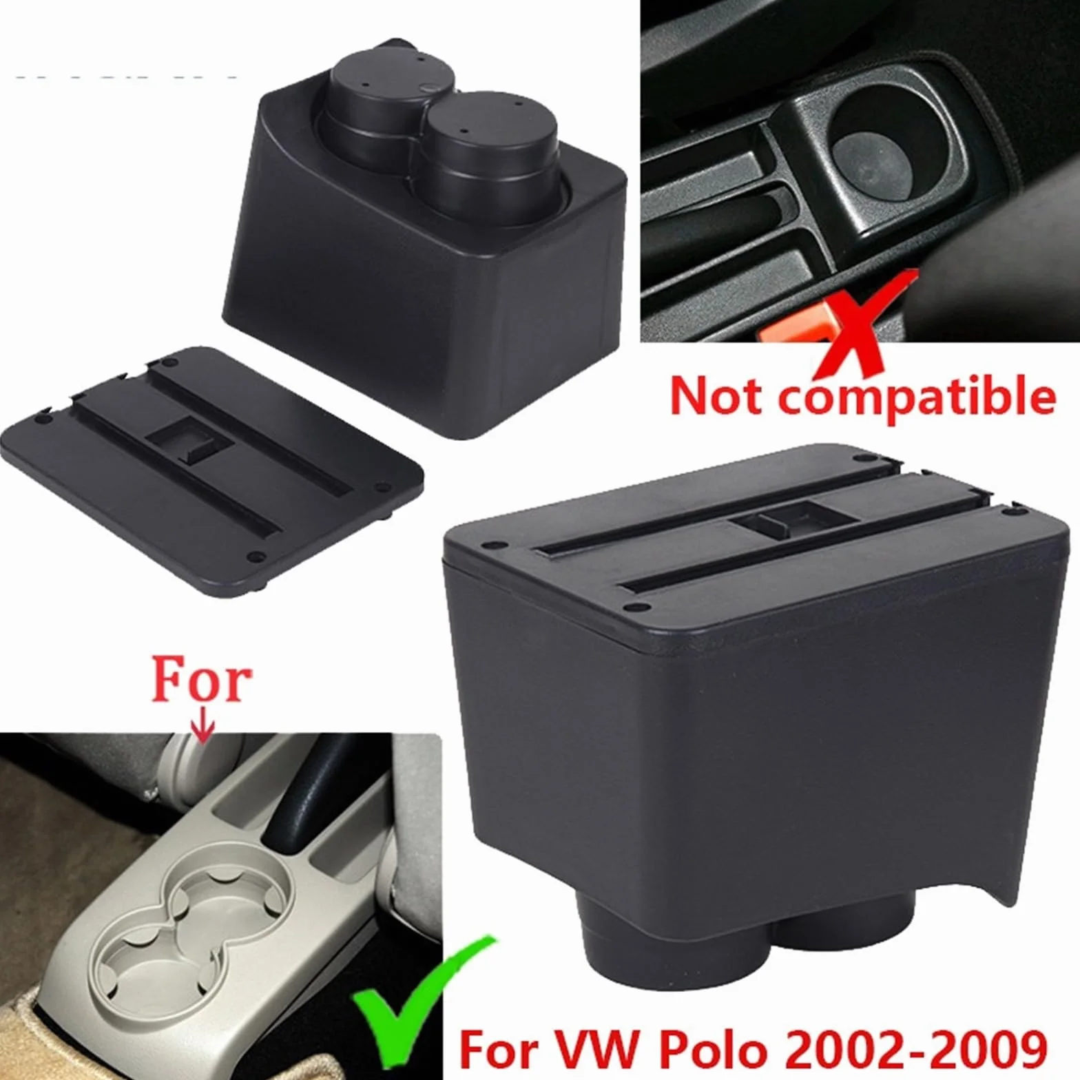 Armsteun Richter Bush Pasuje do Volkswagen Polo 9N3 Podłokietnik Samochodowy Podłokietnik Box 2002-2009 Części do modernizacji Schowek Akcesoria Wnętrza Samochodu USB(B1 Black red 3USB)