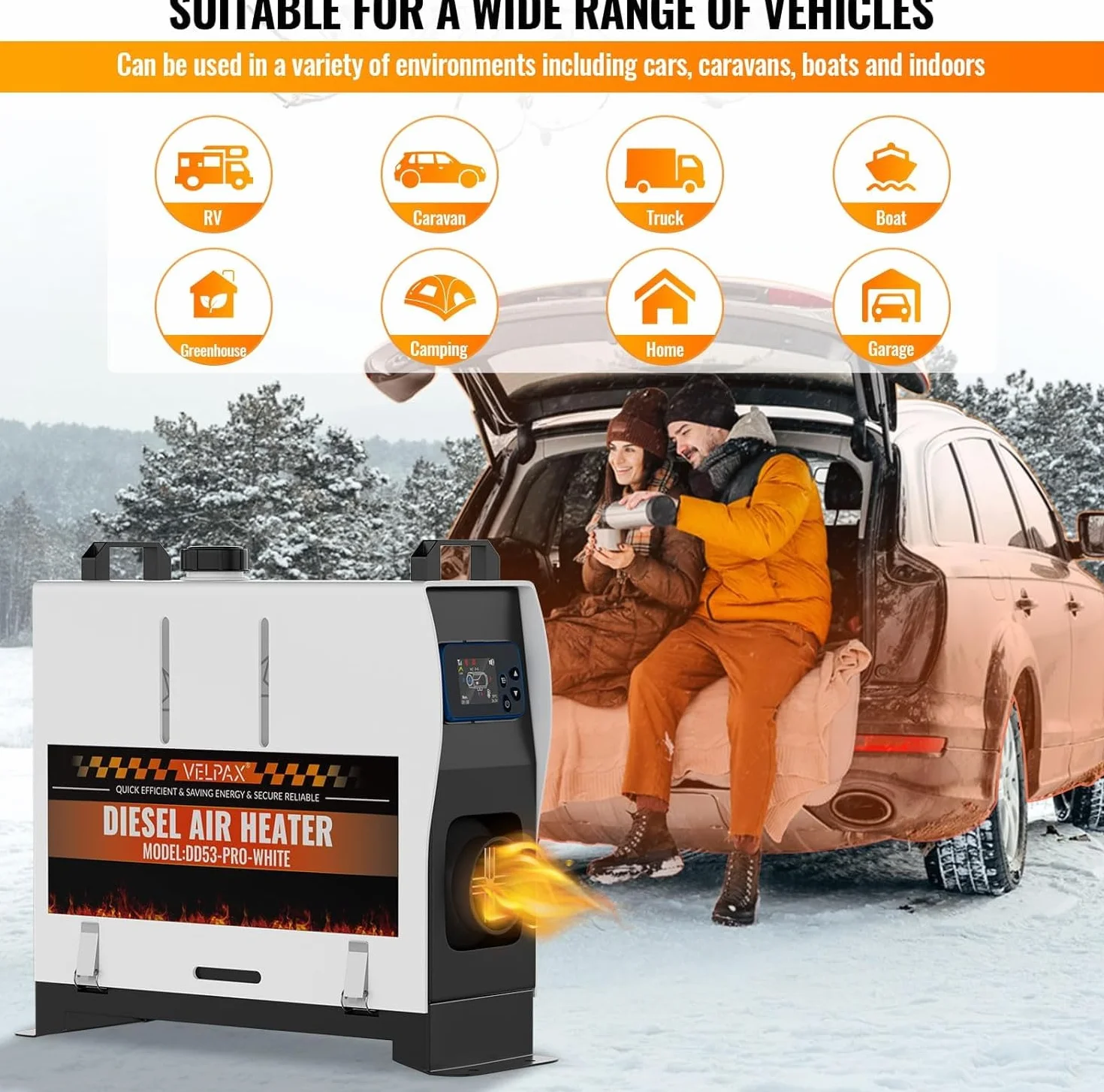 Ogrzewanie postojowe na olej napędowy 12 V, 8 kW, ogrzewanie postojowe, 0,16-0,62 l/h, ogrzewanie na olej napędowy z wyświetlaczem LCD i pilotem zdalnego sterowania