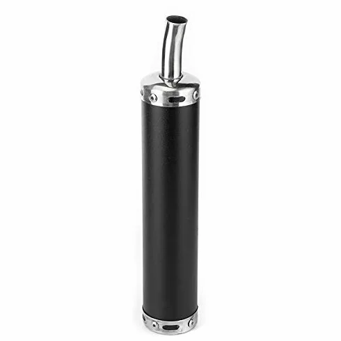 Tłumik wydechowy, tłumik wydechowy motocykla ze stali nierdzewnej Tłumik 20mm / 0,8 cala Motocyklowy tłumik wydechowy do motocykla 2-suwowego(czarny)