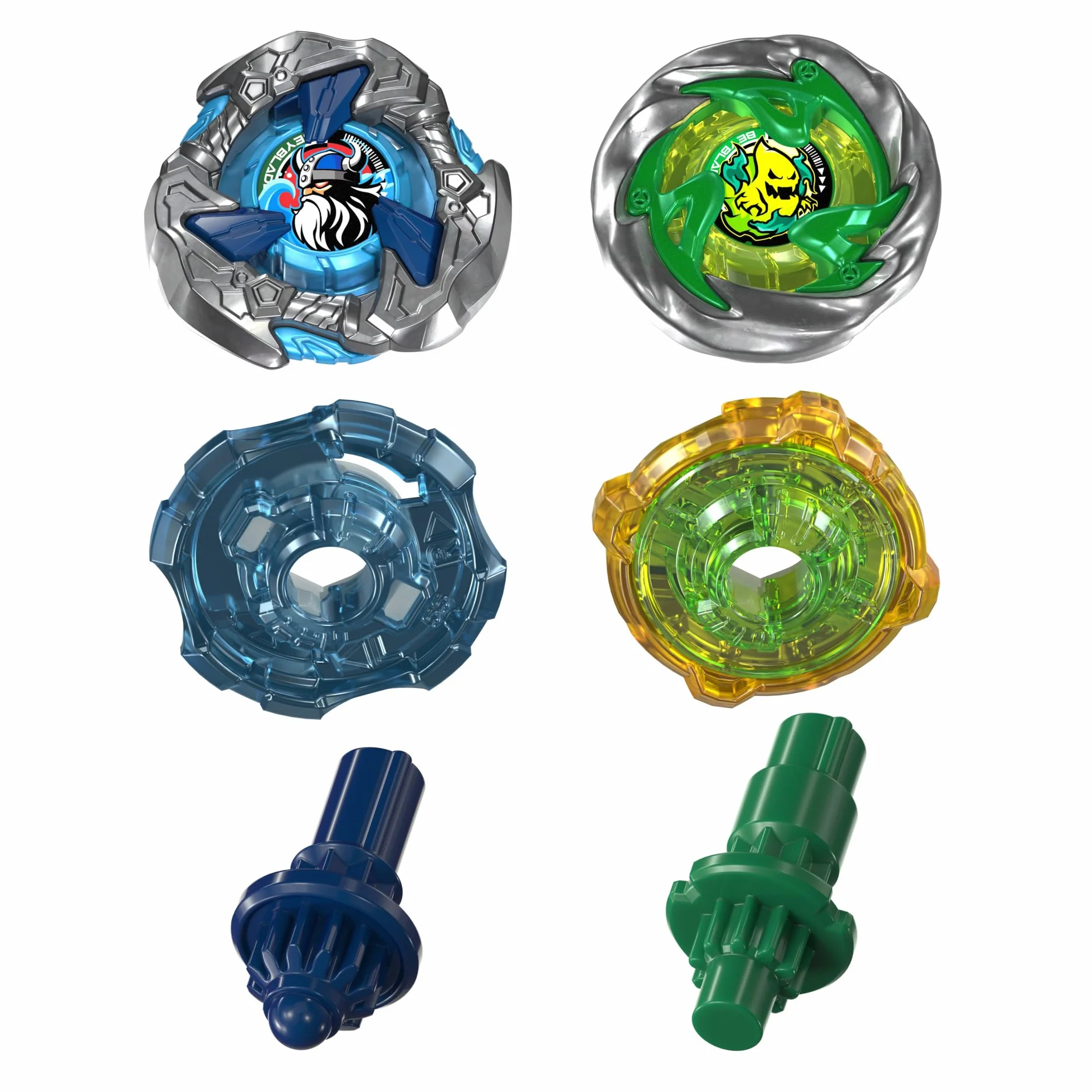 Dwupak bączków Beyblade X Circle Ghost 4-60LR UX i Hack Viking 4-55O UX, 2 prawoskrętne bączki Takara Tomy, zabawkowe bączki, wiek: od 8 lat