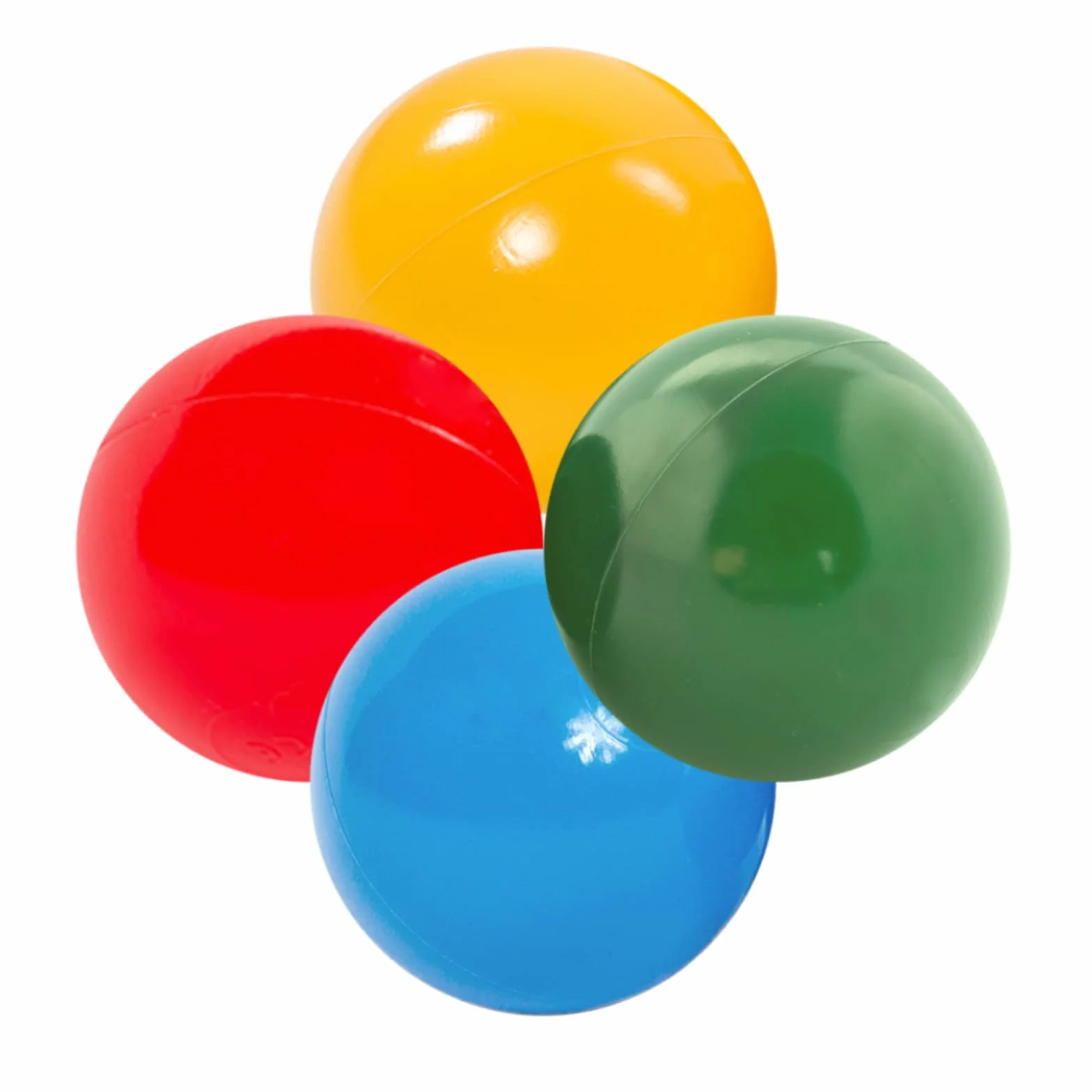 MISIOO Wielokolorowe Kulki do Basenu 100 Sztuk - Ø 6 cm - Plastikowe, Wykonane w 100% z LDPE - Zabawka Niemowlęca - Czerwono/Zielono/Niebiesko/Żółte