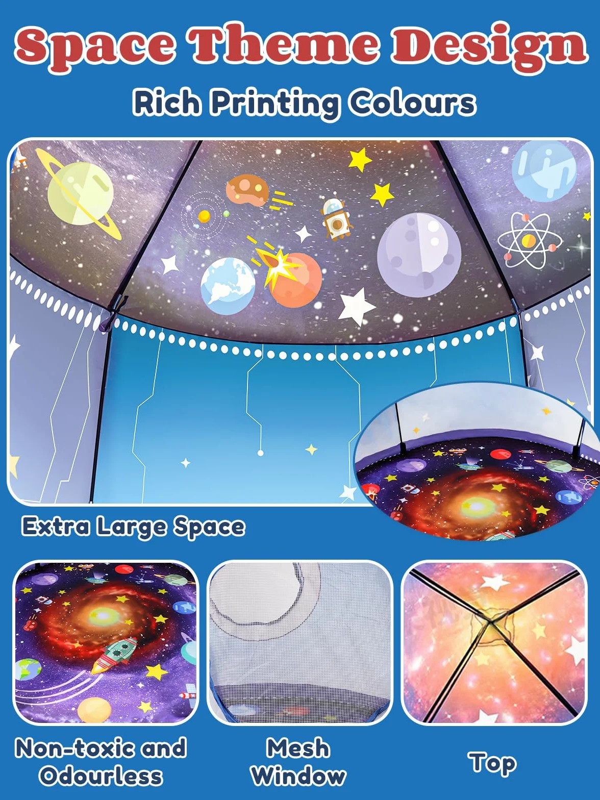 Namiot do zabawy Rakieta Playhouse dla dzieci Indoor Outdoor Duży Astronauta Pop Up Przenośny