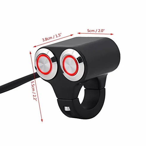 przełącznik kierownicy przełącznik sterujący kierownicy motocykla włączanie/wyłączanie ręczny przycisk powrotu 7/8 cali 22 mm uniwersalny przełącznik reflektorów wskaźnik LED ze stopu aluminium (typ