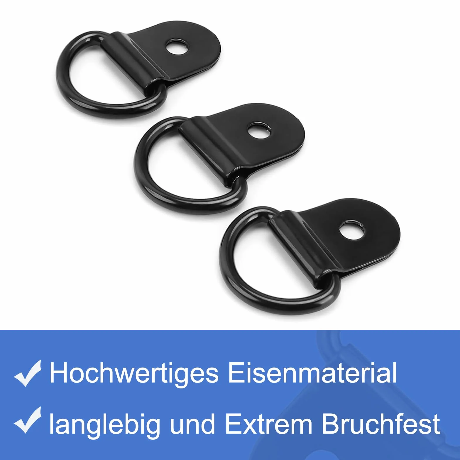 Pierścienie mocujące w kształcie litery D, 12 sztuk, do dużych obciążeń, do przyczep i samochodów