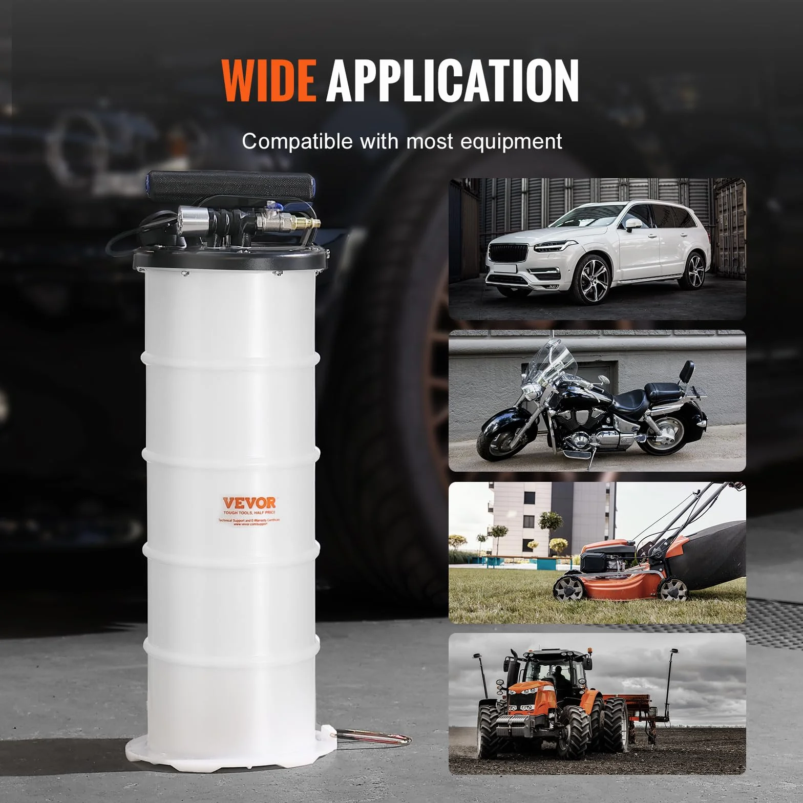 VEVOR 6,5 l ekstraktor płynu ssąca pompa próżniowa do ręcznego opróżniania oleju silnikowego z manometrem i wężem ssącym do wymiany oleju, łatwe odprowadzanie płynów samochodowych pod próżnią