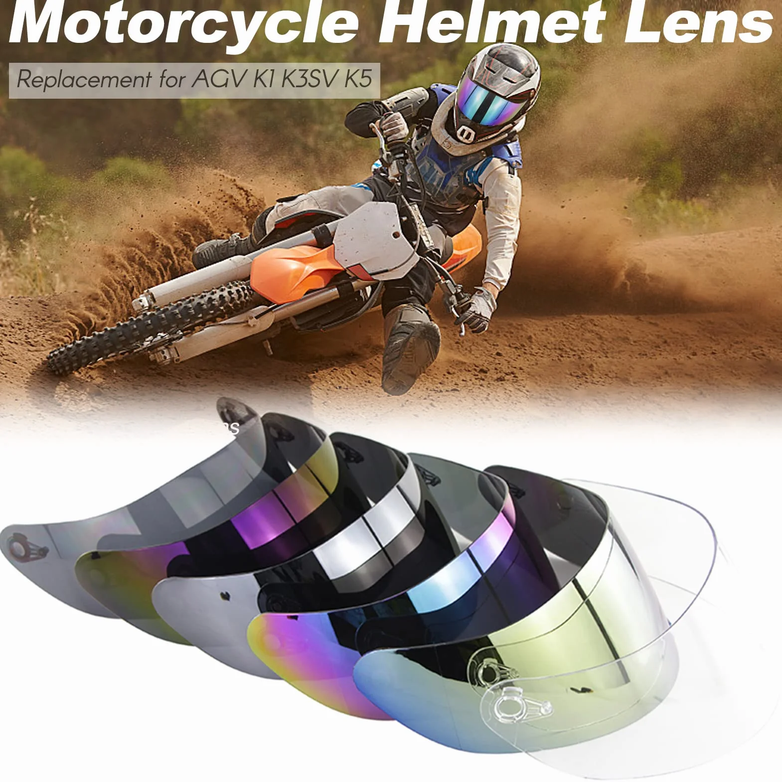 Shkalacar Osłona kasku motocyklowego Zamiennik dla AGV K1 K3SV K5 Kask, Osłona Kask Zamiennik dla AGV K1, Osłona obiektywu Kask Ochrona Przeciwwiatrowa
