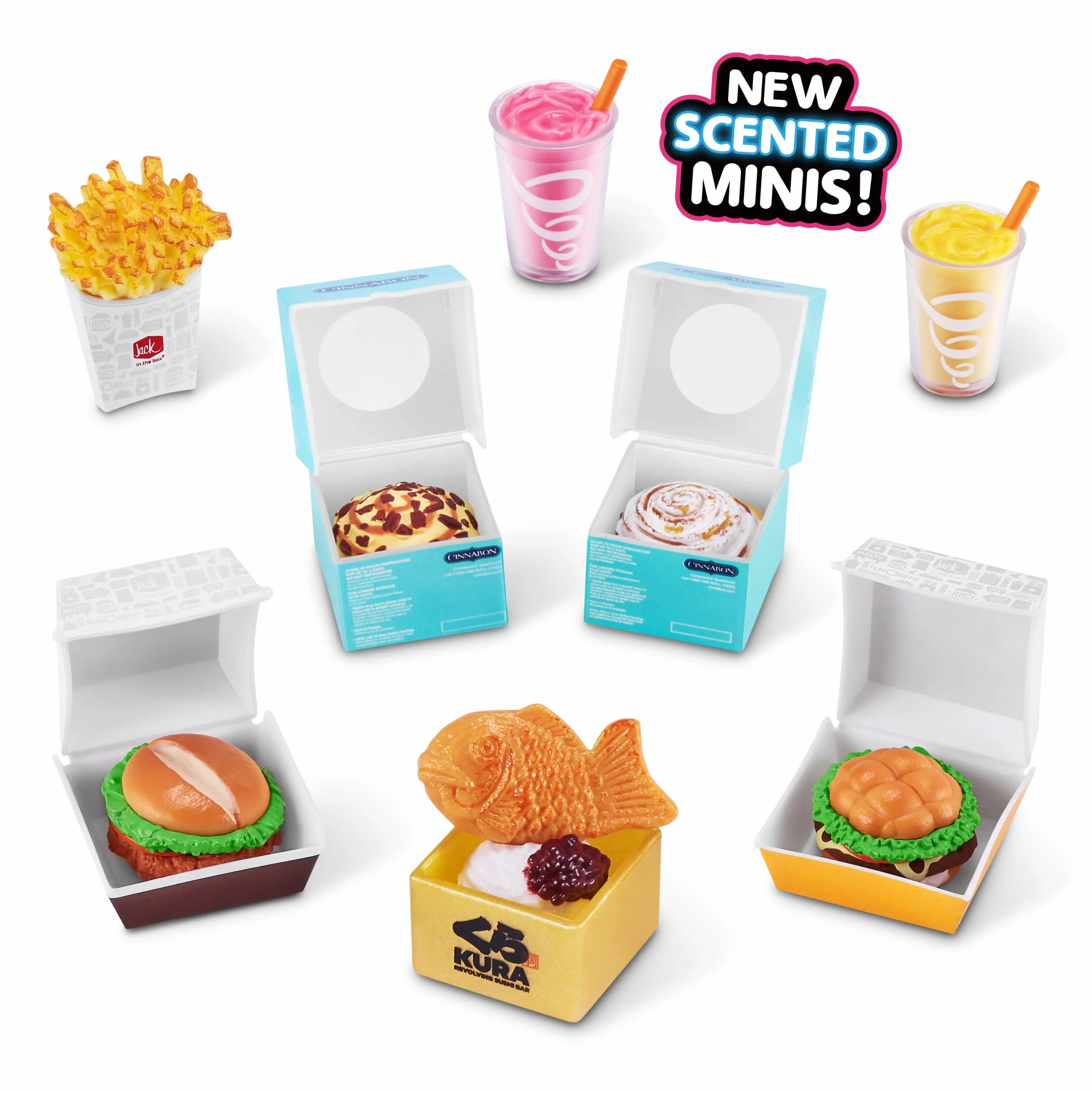 5 niespodzianek Mini Brands Foodie Series 2 (2 sztuki) tajemnicza kapsuła prawdziwe miniaturowe marki kolekcjonerska zabawka, przedmioty kolekcjonerskie, zabawki fast food i akcesoria na zakupy