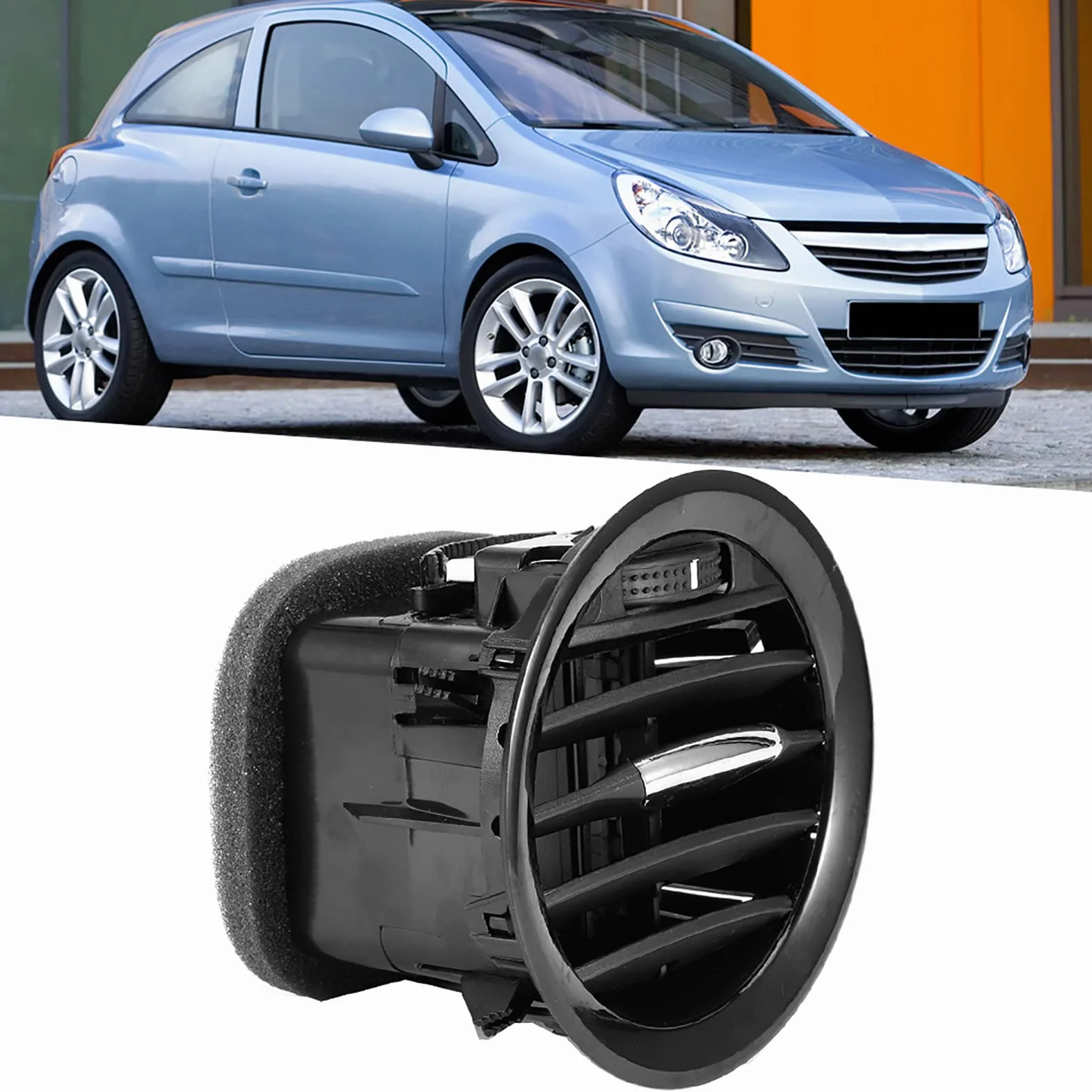Okrągły żaluzjowy Otwór na Deskę Rozdzielczą, Nagrzewnica Wentylacyjna Deski Rozdzielczej Zewnętrzna 13203702 13365425 Pasuje do VAUXHALL CORSA D 2006-2014