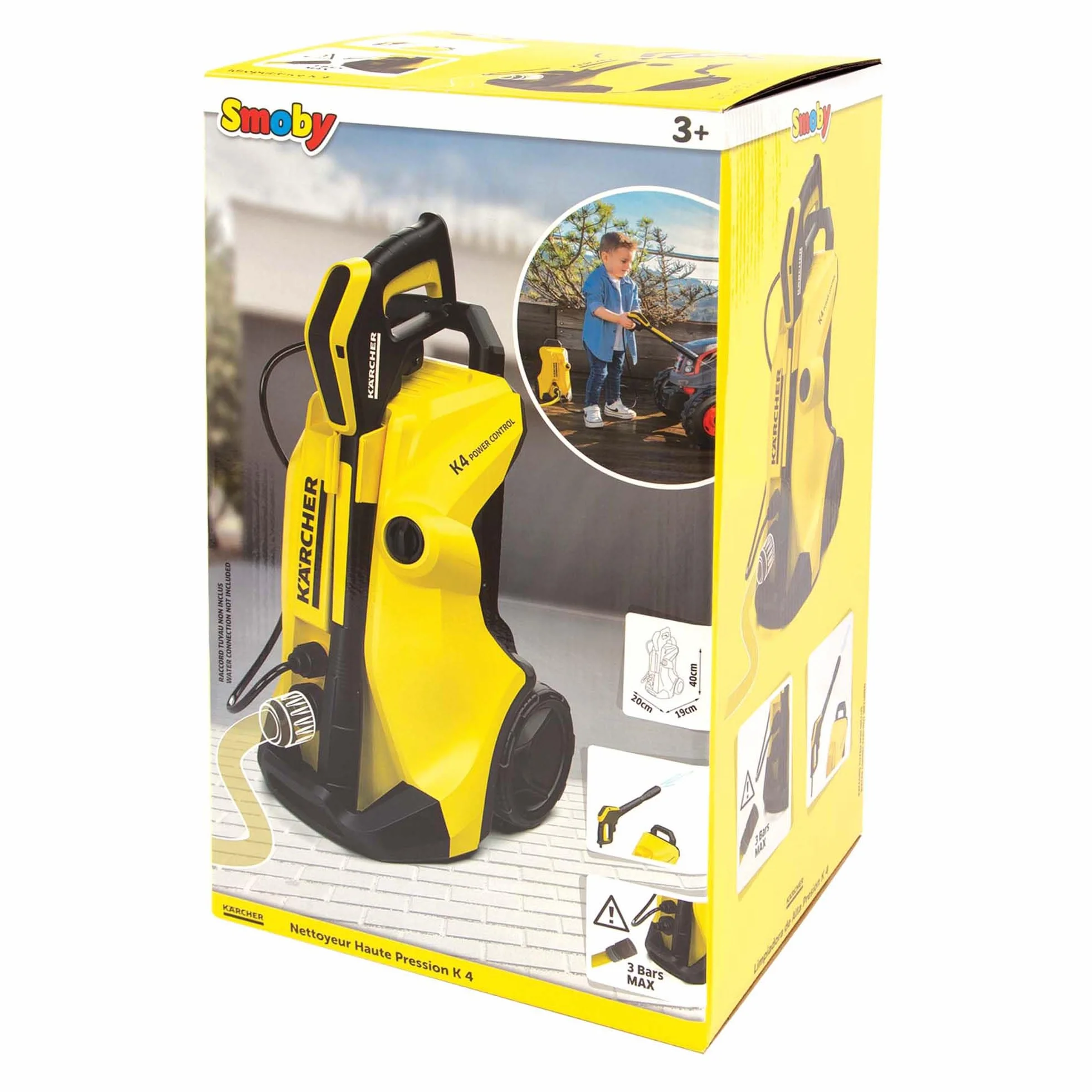Smoby 7600360902 Kärcher myjka ciśnieniowa wózek na kółkach, podłączenie do węża ogrodowego