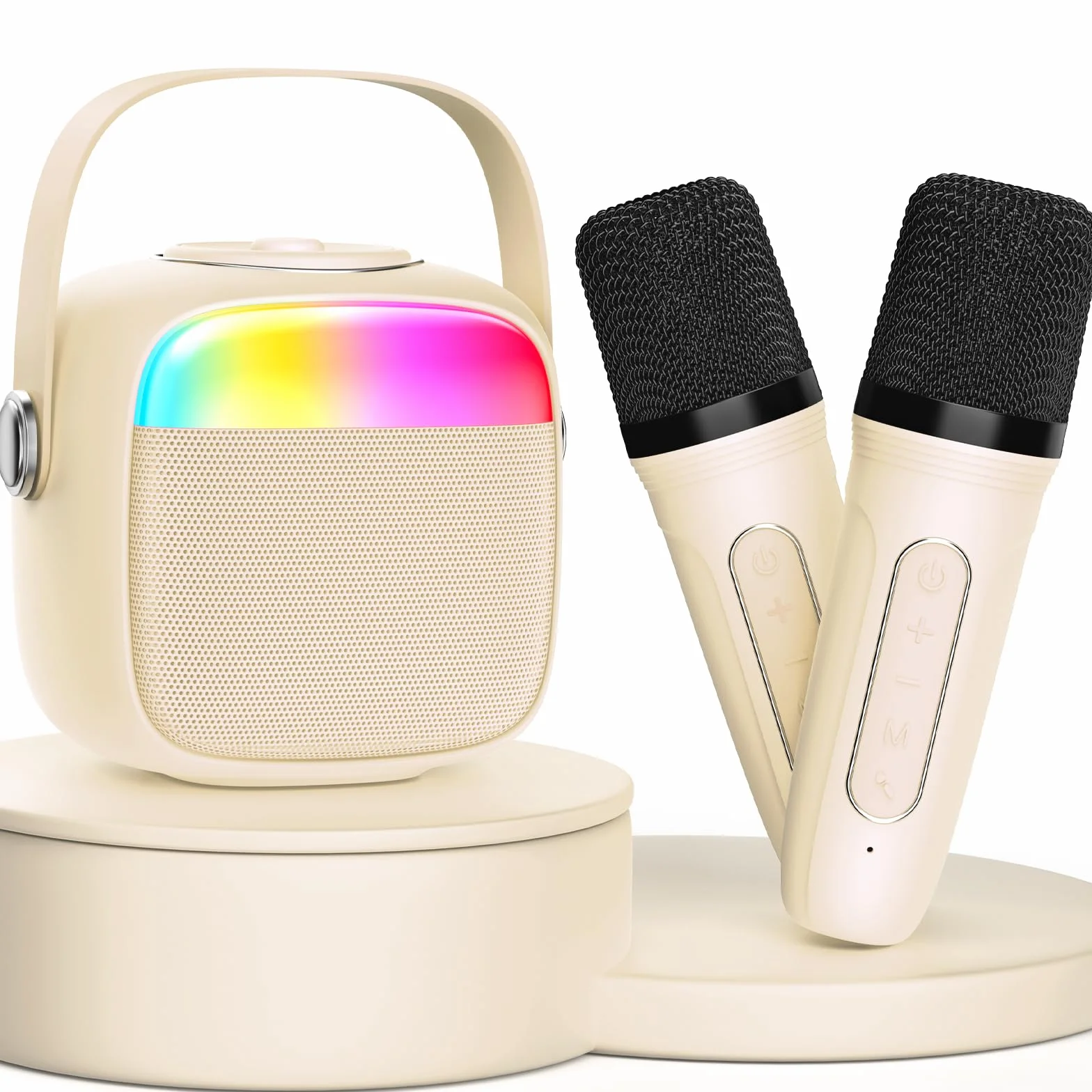 JYX Maszyna do karaoke dla dzieci i dorosłych, mini przenośny głośnik Bluetooth z mikrofonem, głośnik do karaoke z obsługą kart SD, USB, prezent urodzinowy i zabawka dla dziewcząt/chłopców