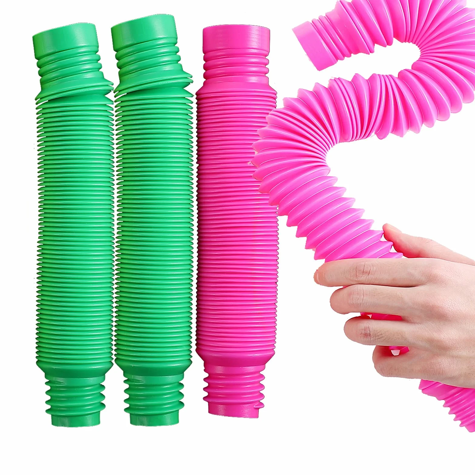 Fidget Pop Tube zabawki dla dzieci i dorosłych, 4 sztuki bardzo duże pop wielokolorowy tuby (toobs) sensoryczna zabawka
