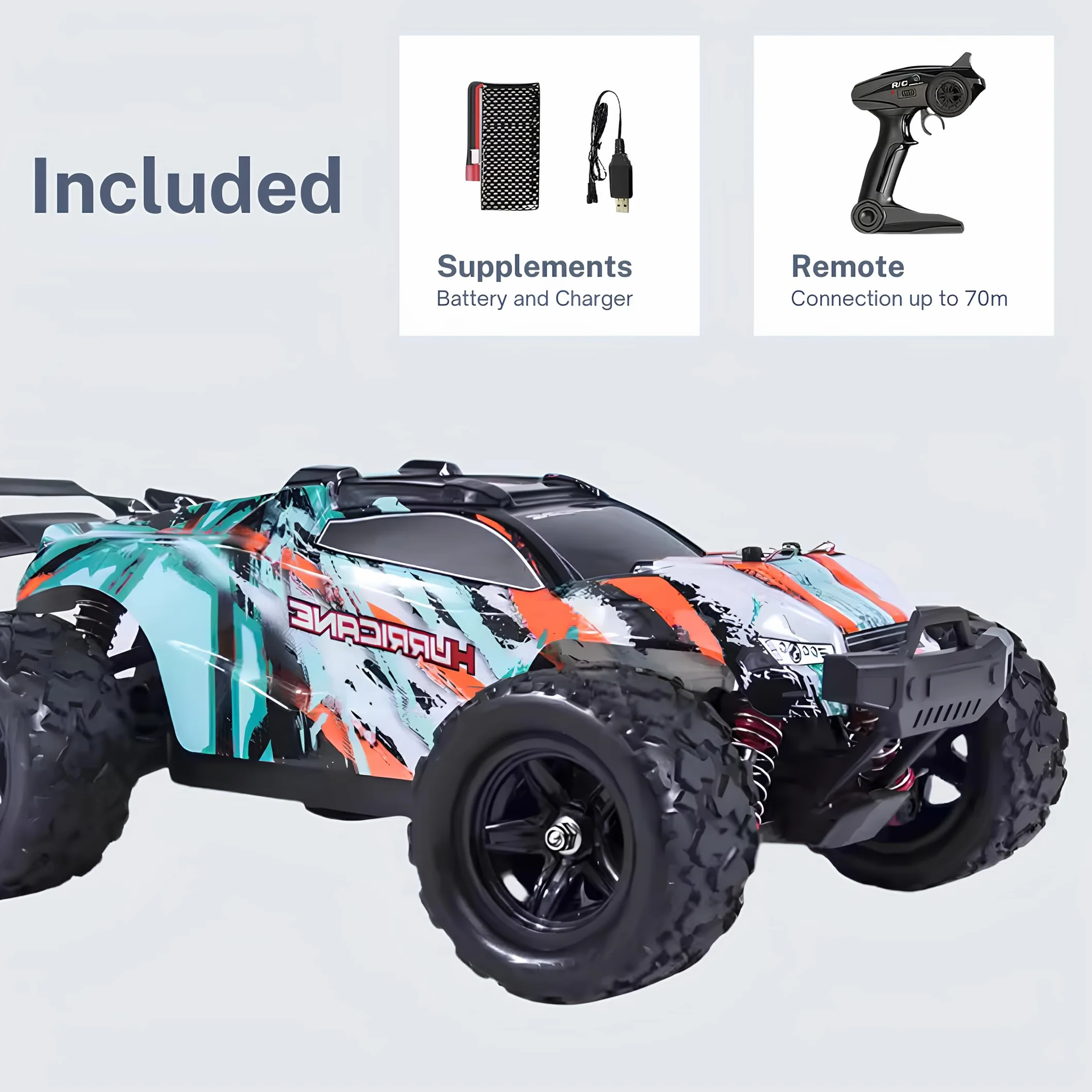 Zdalnie sterowany samochód terenowy RC - 36 km/h Plus - Fast RC Drift Car - Pojazd 4 x 4 prędkość elektryczna, dziecko, dorosła dziewczynka, chłopiec, 1/18 Monster Truck Buggy