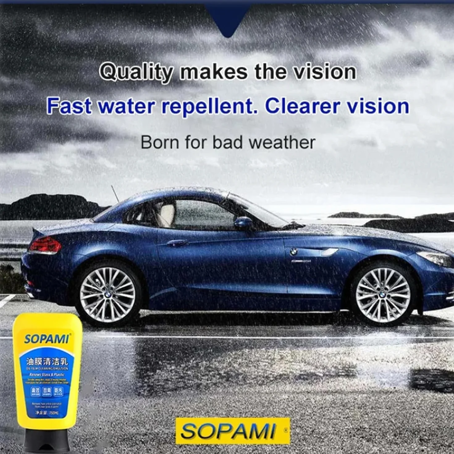 Sopami Car Coating Spray Remove Glass Oil Film Waterless Wash Ceramic Coating 2 Pack
