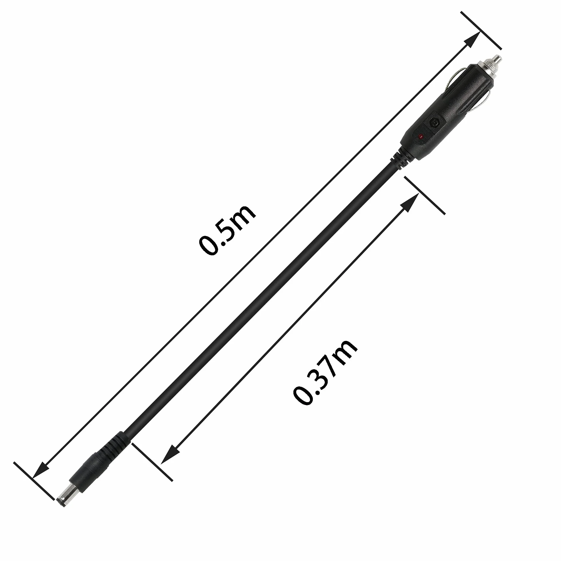 Ładowarka samochodowa 12V DC 18AWG 5,5x2,5mm do zapalniczki 0,5m