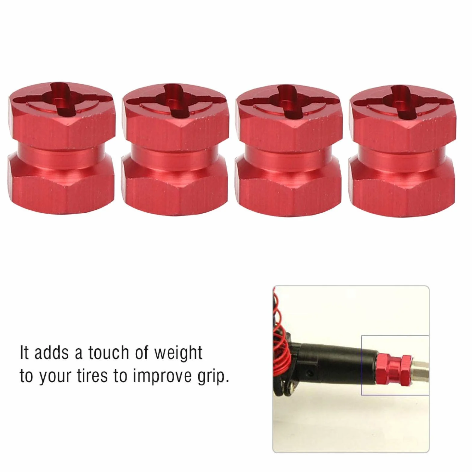RC Hub Adapter, 12mm RC Hub Hex Adapter, Hex Wheel Hub Rc Car Part Metalowy Adapter do Traxxas Hsp Remote Control Crawler Remote Control Car(Length 12mm)