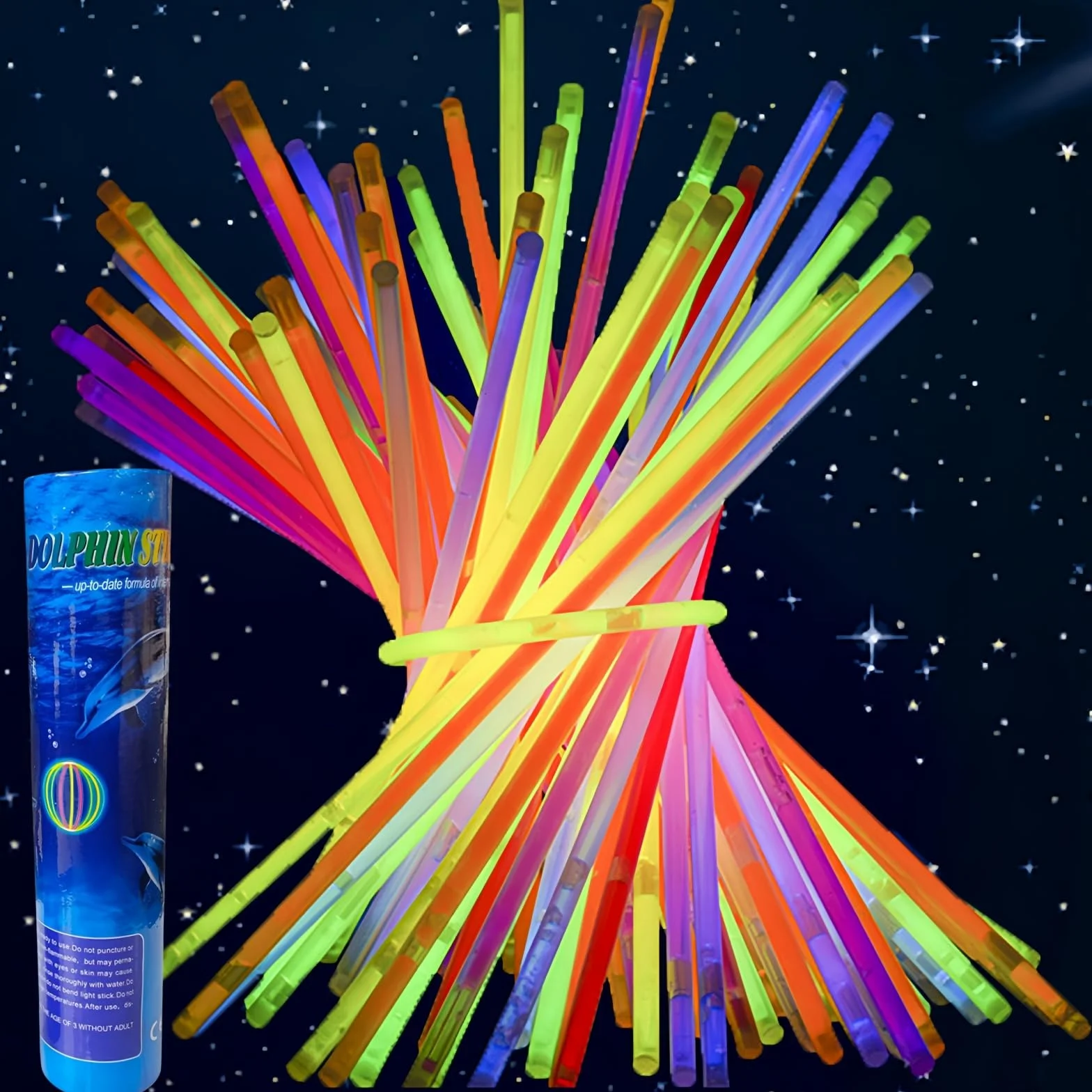 100 świetlówek dla dzieci, świecąca pałeczka, świecąca świetlówka ze złączami, pastelowe akcesoria fluorescencyjne na urodziny, święta