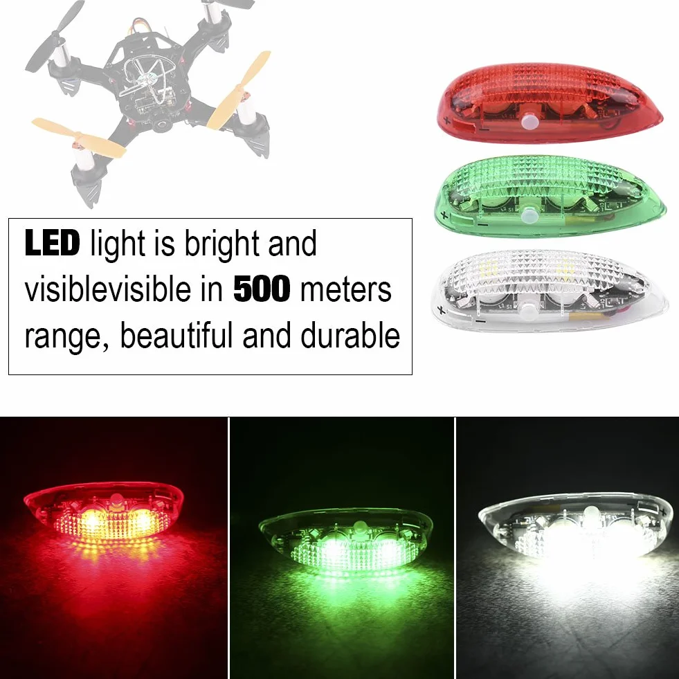 3 sztuk rc fix wing light, rc bezprzewodowe światło led do rc fix skrzydło samolot samolot helikopter