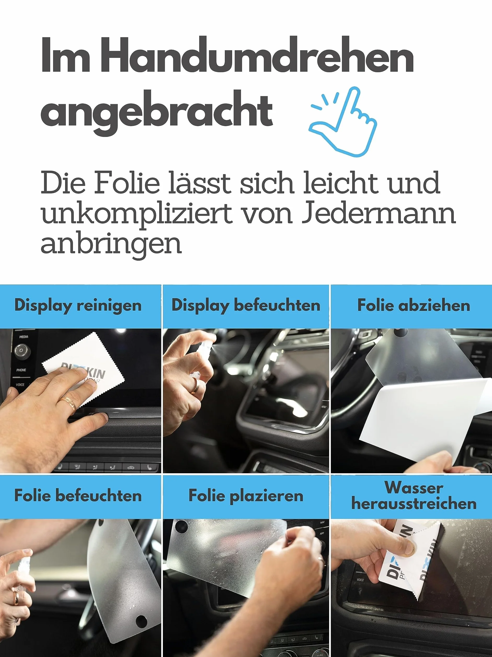 DISSKIN Folia ochronna na wyświetlacz Volkswagen Discover Media Pro Display samoregenerująca się matowa antybakteryjna