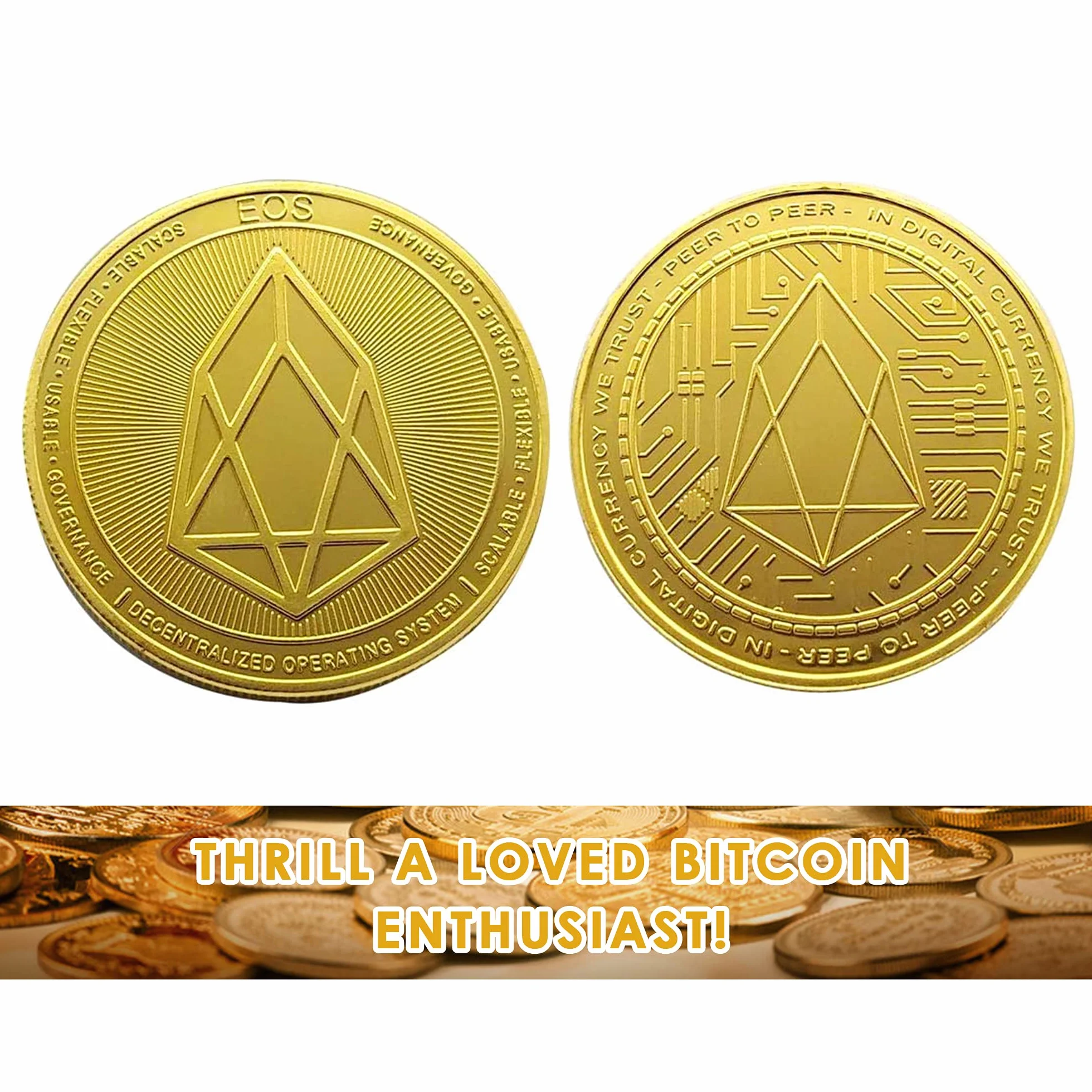 Krisler Bitcoin Coin Collector Zestaw upominkowy do fizycznej kryptowaluty | Bitcoin (BTC), Ethereum (ETH), Litecoin (LTC), Ripple (XRP), EOS (EOS), Dogecoin (Doge), Gold i Silver (6 paczek)
