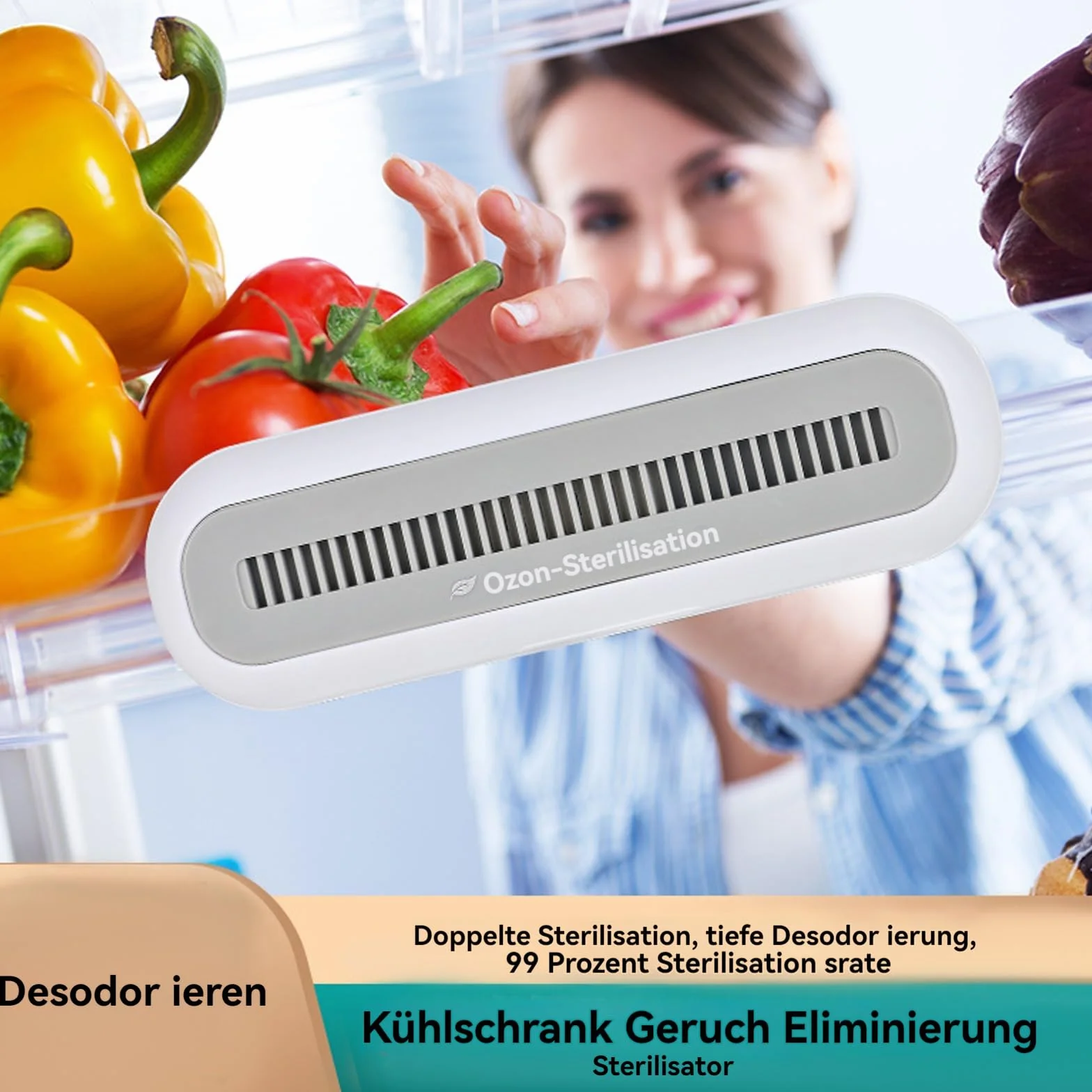 Mini generator ozonu, urządzenie do usuwania zapachów z ładowaniem przez USB, do lodówki, samochodu, butów, szafy na ubrania i neutralizator zapachów (biały)