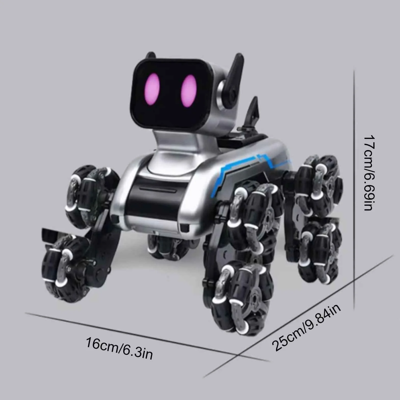 Zdalnie Sterowany Piesek,Zabawka Robotyczny Pies dla Maluchów - Ośmokołowy Robot Dla Dziewczynek I Chłopców Do Domu I Ogrodu Zabawki