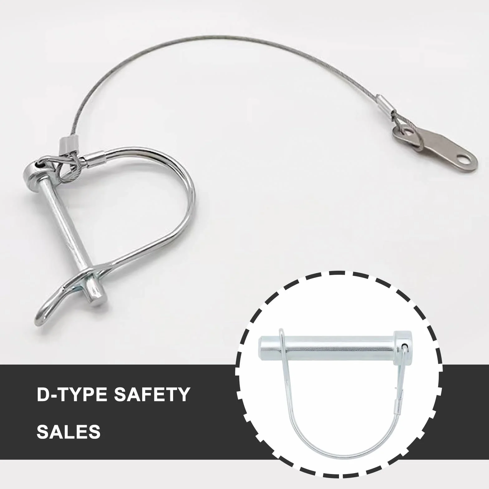 OTOTEC Zawleczka w kształcie litery D, trzpień do rury ustalającej, 12 mm, ocynkowany, klips D, sworzeń łącznika bezpieczeństwa do przyczep, ciężarówek, traktorów, 4 szt