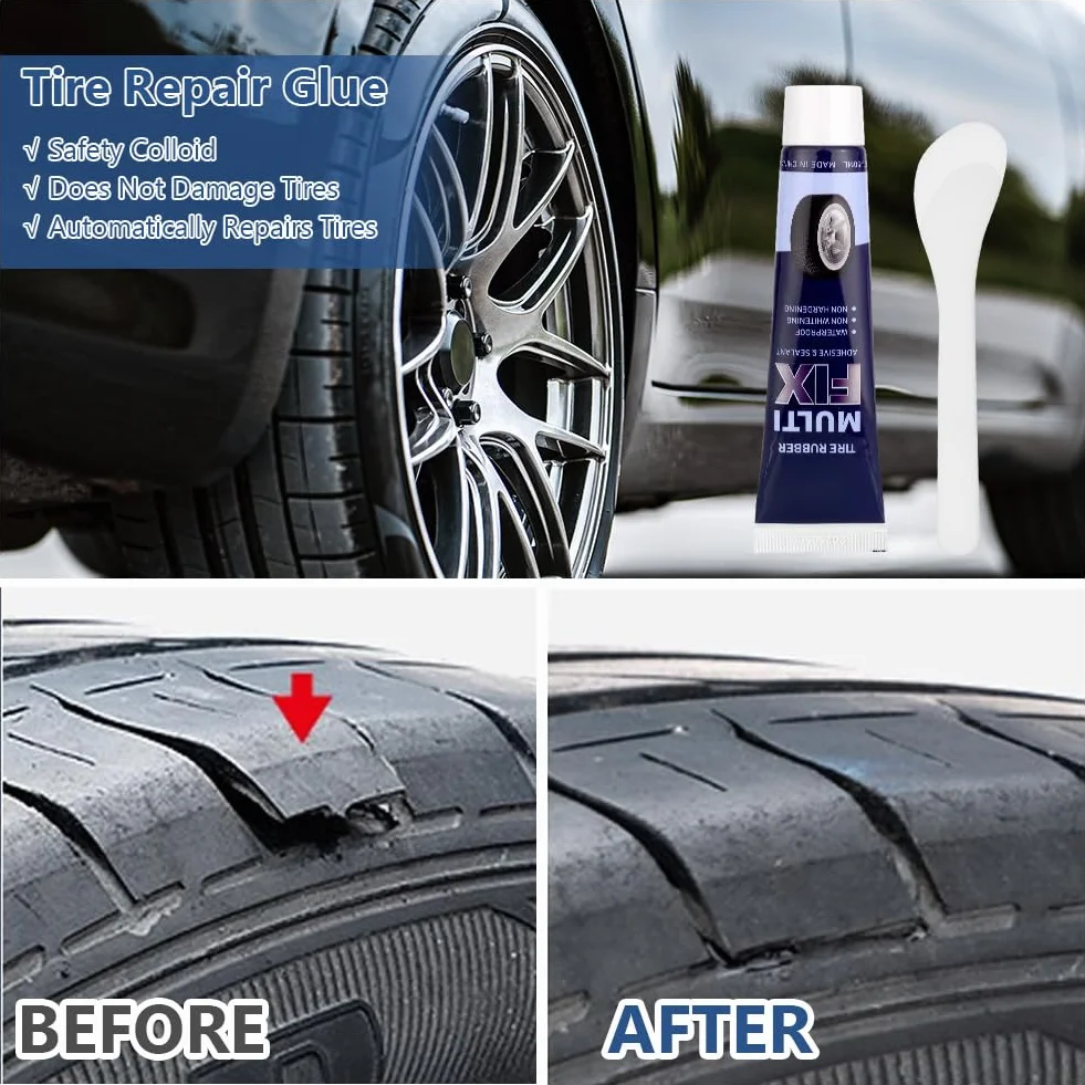 flintronic Klej do naprawy opon 100 ml czarny do samochodów motocykli