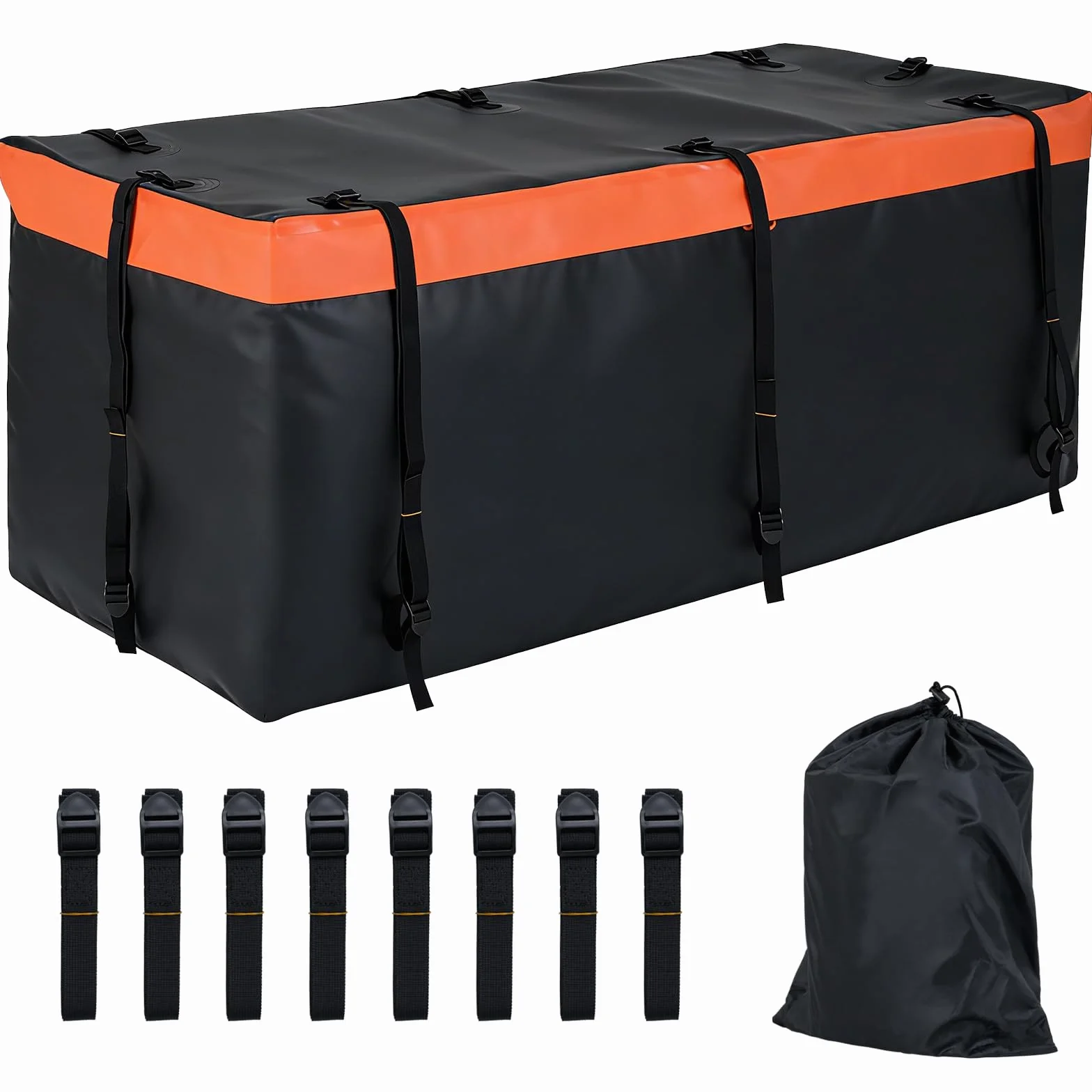 COSTWAY tylny bagażnik na hak holowniczy 550 L wodoodporna składana skrzynka bagażowa 148 x 61 x 61 cm