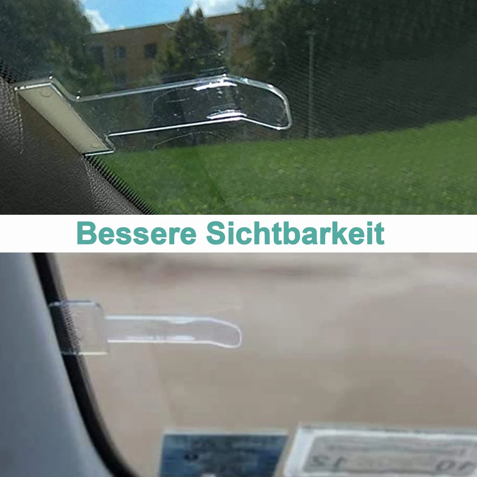 4 sztuki klipsów na bilety parkingowe, przezroczyste uchwyty na przednią szybę samochodu, samoprzylepne klipsy do biletów, do samochodów osobowych i kempingowych, samochodów dostawczych