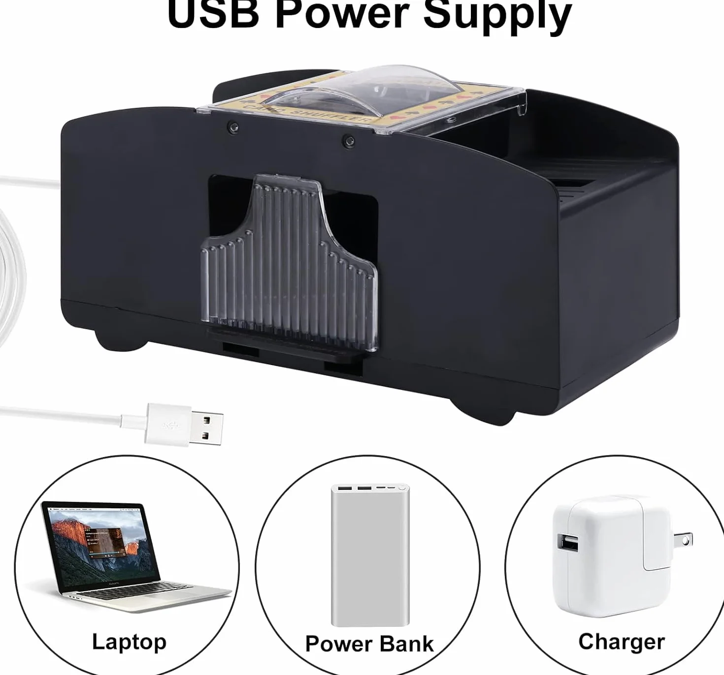 Ni-SHEN Automatyczny mikser kart USB z 4 grami, na rodzinne przyjęcie, poker/blackjack/UNO