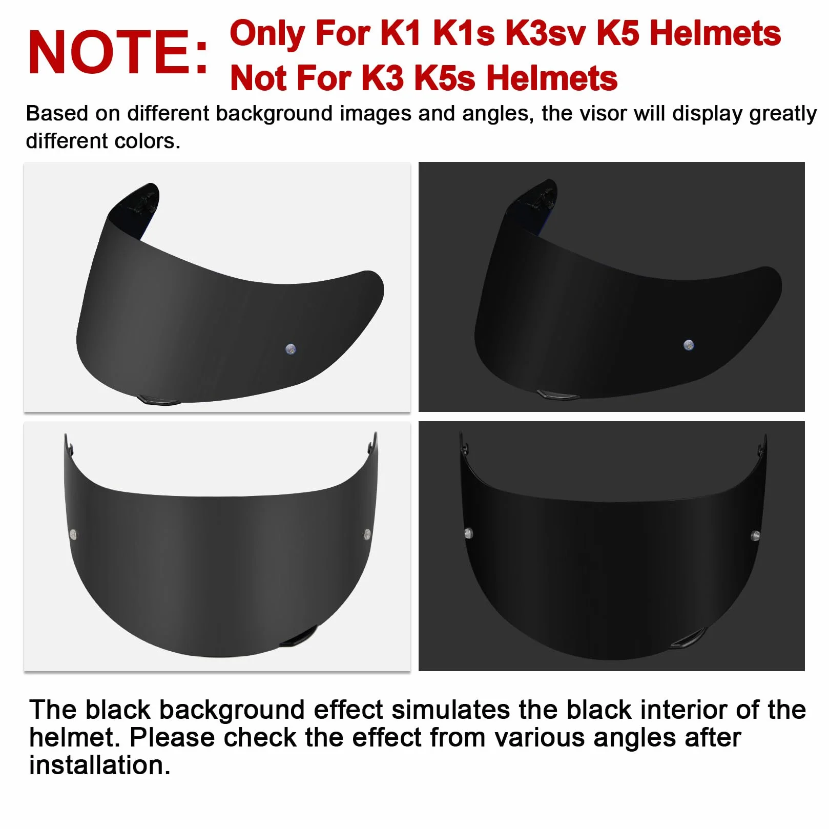 PSLER K1S Visor K1 Helmet Visor K3 SV Tinted Visor K5 Face Shield Replacement Deep Smoke