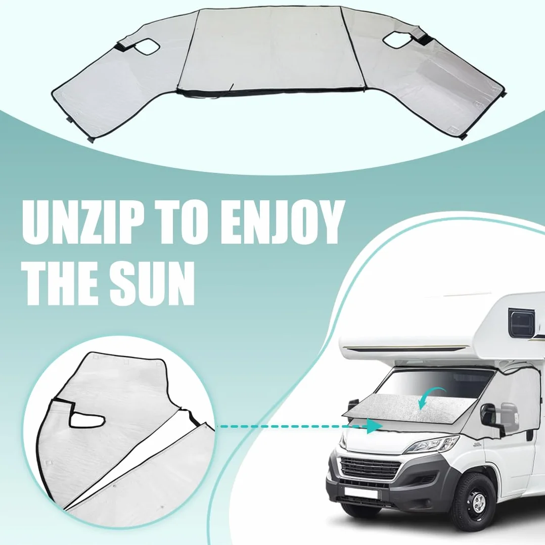 Osłona przedniej szyby samochodu kempingowego, osłona przedniej szyby, do kompatybilny z FIAT Ducato Boxer Relay X250/290 from 2006-2022 Campervan Motorhome