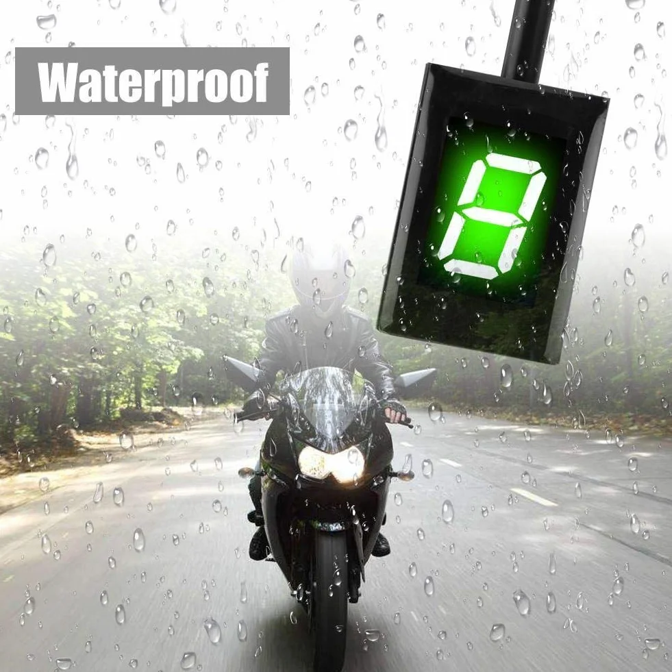 KSTE Wskaźnik biegów motocykla, montaż wtyczki ECU, 6-biegowy cyfrowy wyświetlacz, wskaźnik dźwigni zmiany biegów do Kawasaki