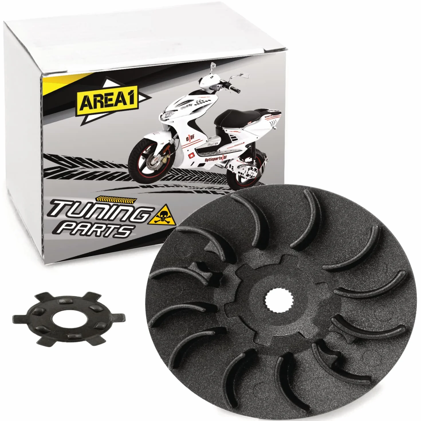 Koło pasowe z tarczą gwiazdową kompatybilne z AC LC 50 cm³ 2T do Jetforce Speedfight Ludix