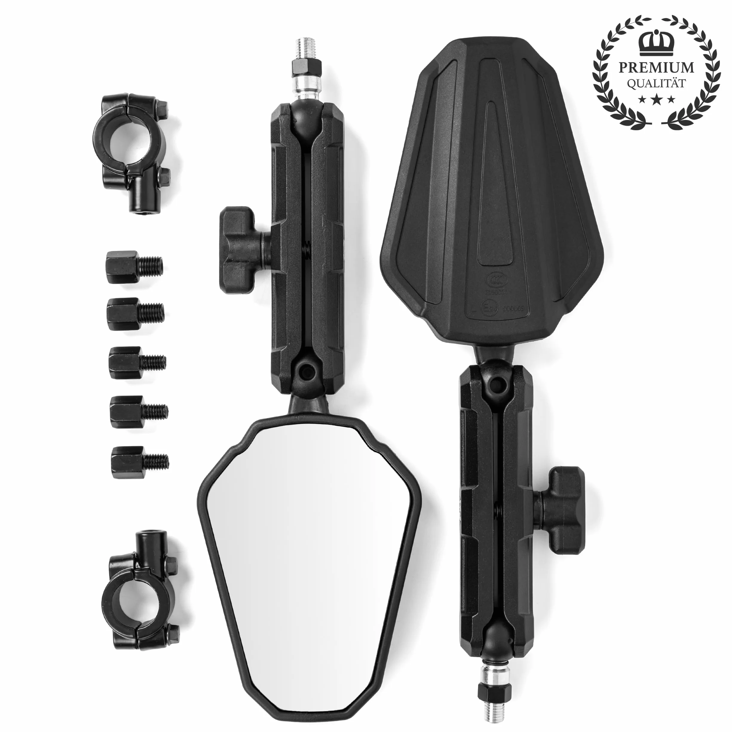 Lusterko motocyklowe 360° E24 regulowane enduro 22 mm M8/M10