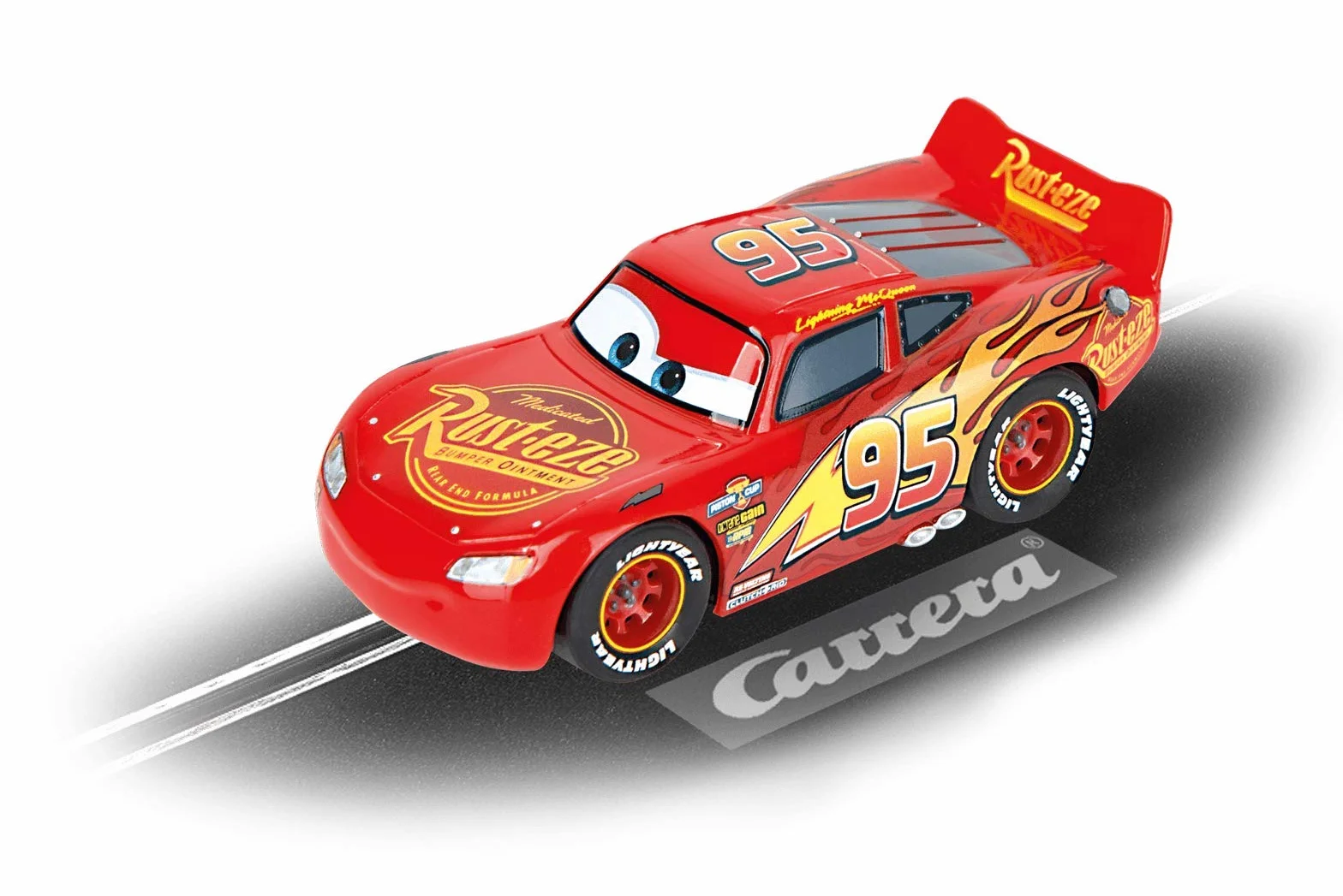 Carrera 20065010 Zyzgak McQueen z Disney Pixar Cars wyścigówka wyłącznie do toru wierne odtworzenie oryginału odpowiedni dla chłopców i dziewcząt idealny pojazd wyścigowy dla dzieci