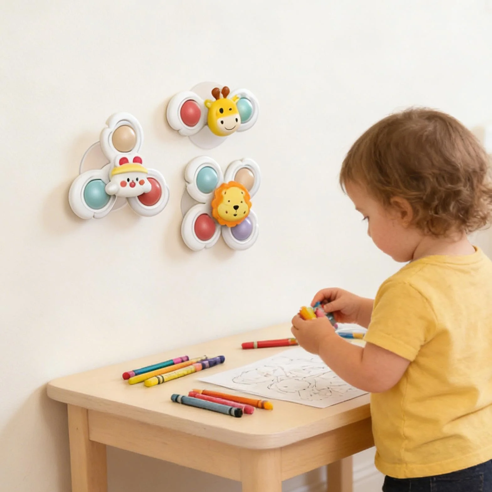 Fidget Sensoryczna Spinner, Przenośna I Przyjazna W Podróży, 3 Szt., Zabawki Obrotowe Z Przyssawką, Nadziewarki Do Koszyków Wielkanocnych Sensoryczne Zabawki Do Kąpieli, Konstrukcja Z Obrotową Przyssa