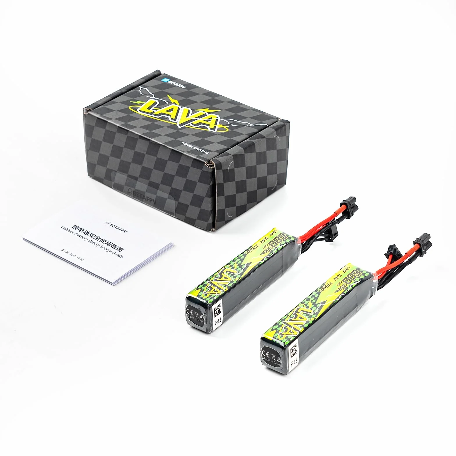 BETAFPV 2 sztuki LAVA II 3S 680 mAh bateria 11,4 V 95C LiHV bateria z złączem XT30 JST-XH2.54 Charge Plug kompatybilny z bezszczotkowym dronem Whoop Quadcopter, jak Pavo20 Pro II bezszczotkowy
